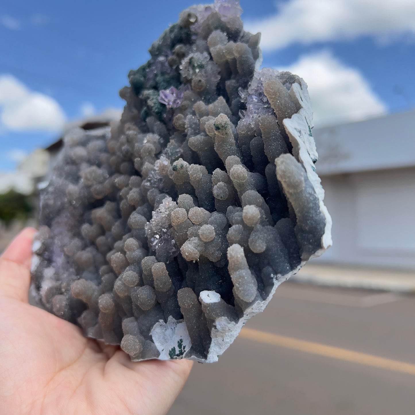 6" Square Amethyst Stalactite Plate (1lb) | Brazilian Botryoidal Crystal Slice | Dark Sugar Druzy Slab | Thin Galaxy Stone | Rare Mineral