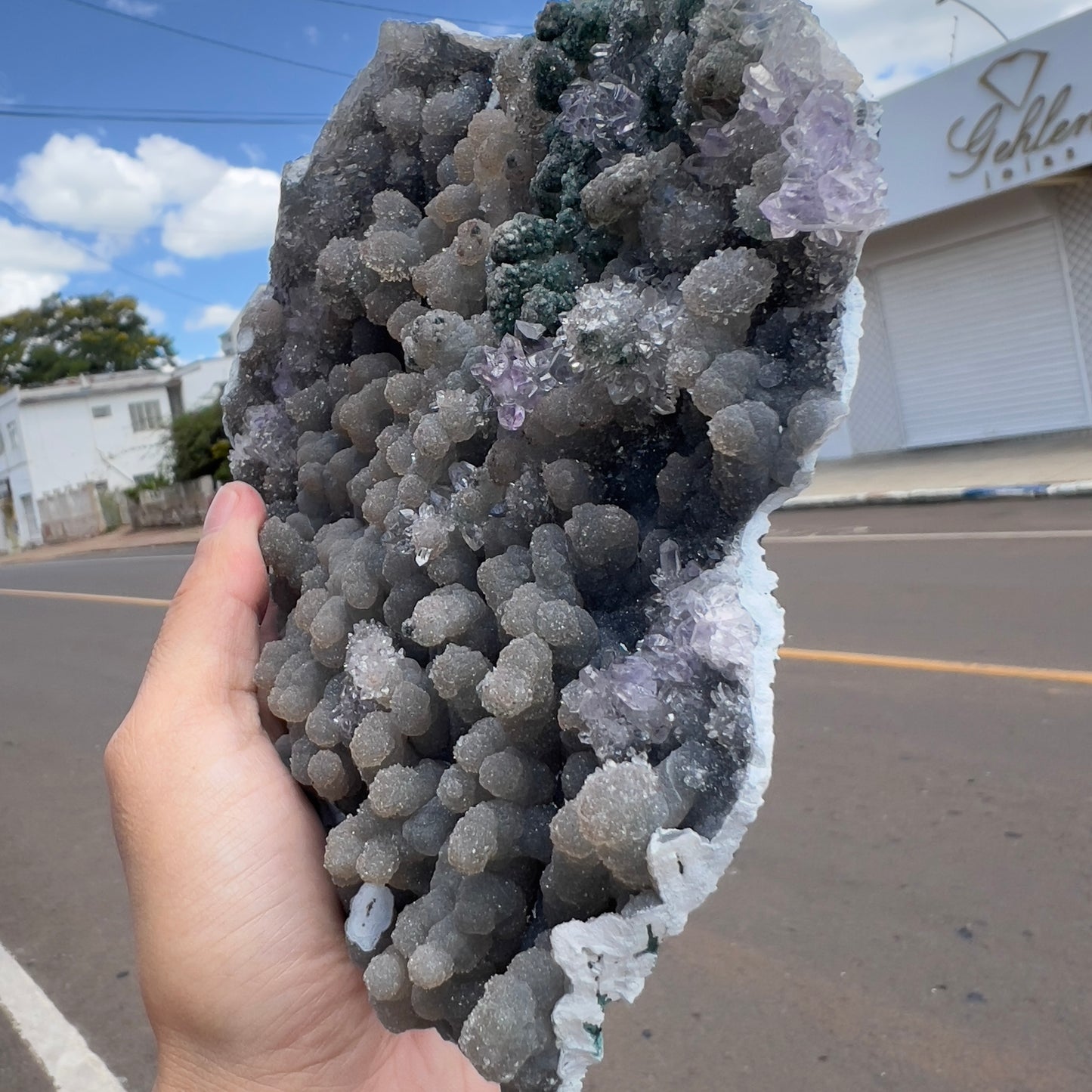 6" Square Amethyst Stalactite Plate (1lb) | Brazilian Botryoidal Crystal Slice | Dark Sugar Druzy Slab | Thin Galaxy Stone | Rare Mineral