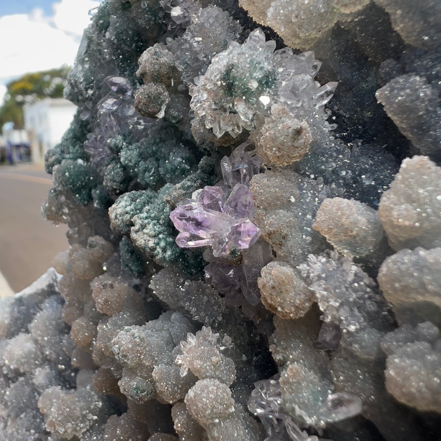 6" Square Amethyst Stalactite Plate (1lb) | Brazilian Botryoidal Crystal Slice | Dark Sugar Druzy Slab | Thin Galaxy Stone | Rare Mineral