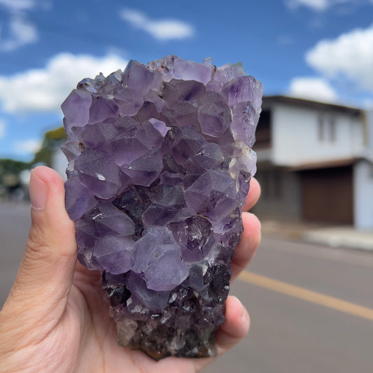 Set of 3 Sugar Amethyst Clusters  | Raw Brazilian Crystal Lot | Sparkly Purple Druzy Collection | Meditation Stone Kit | Wholesale