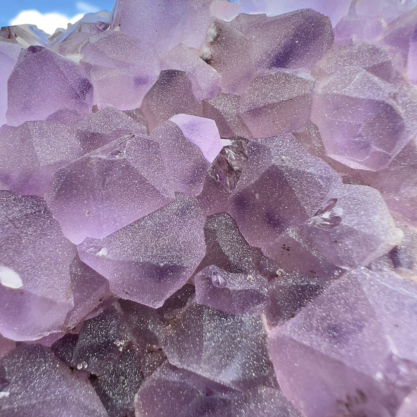Set of 3 Sugar Amethyst Clusters  | Raw Brazilian Crystal Lot | Sparkly Purple Druzy Collection | Meditation Stone Kit | Wholesale