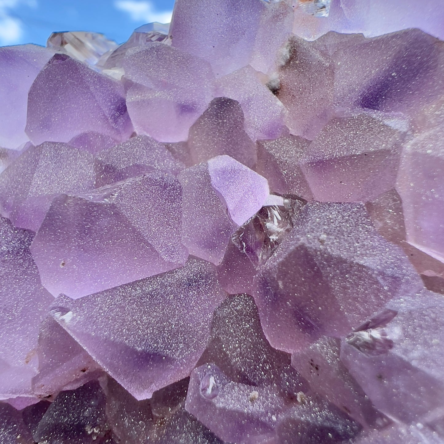 Set of 3 Sugar Amethyst Clusters  | Raw Brazilian Crystal Lot | Sparkly Purple Druzy Collection | Meditation Stone Kit | Wholesale
