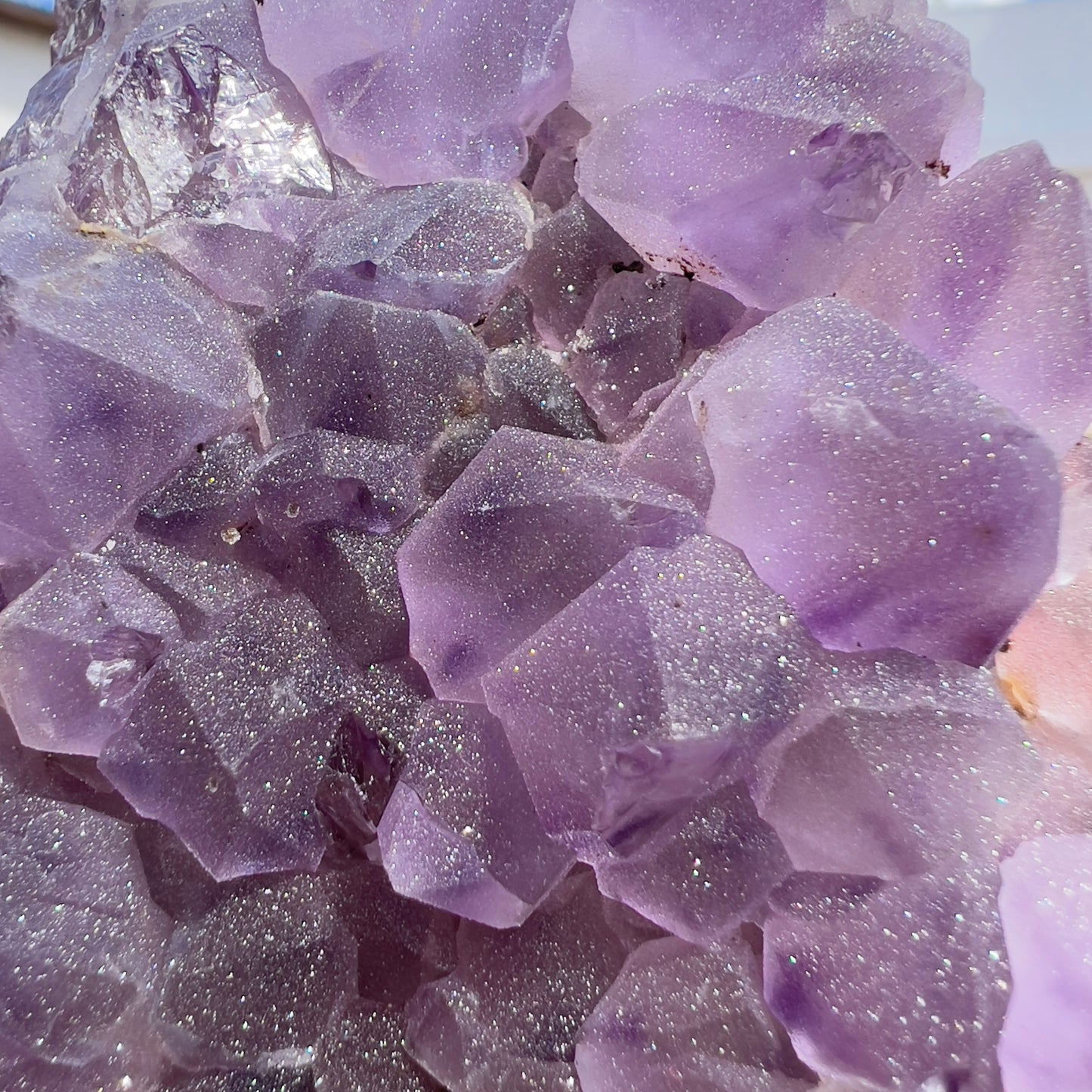 Set of 3 Sugar Amethyst Clusters  | Raw Brazilian Crystal Lot | Sparkly Purple Druzy Collection | Meditation Stone Kit | Wholesale