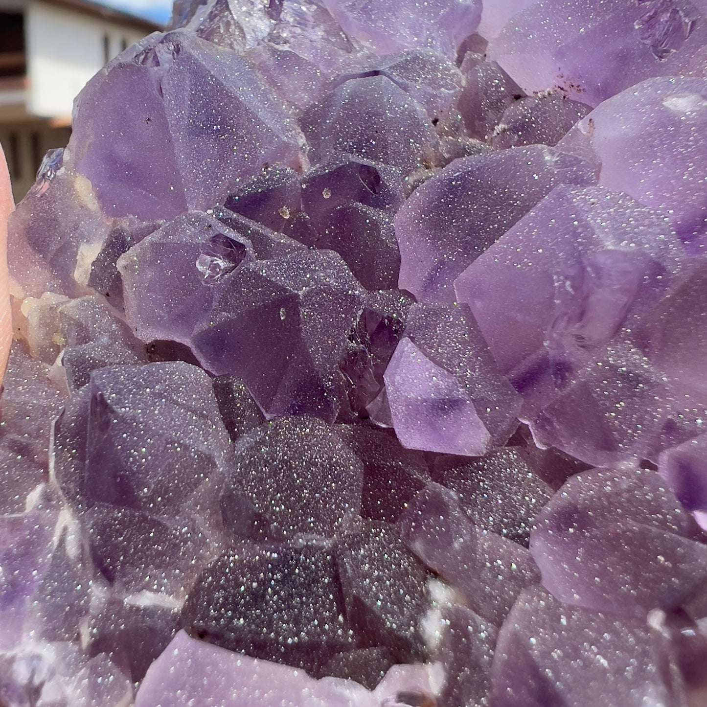 Set of 3 Sugar Amethyst Clusters  | Raw Brazilian Crystal Lot | Sparkly Purple Druzy Collection | Meditation Stone Kit | Wholesale
