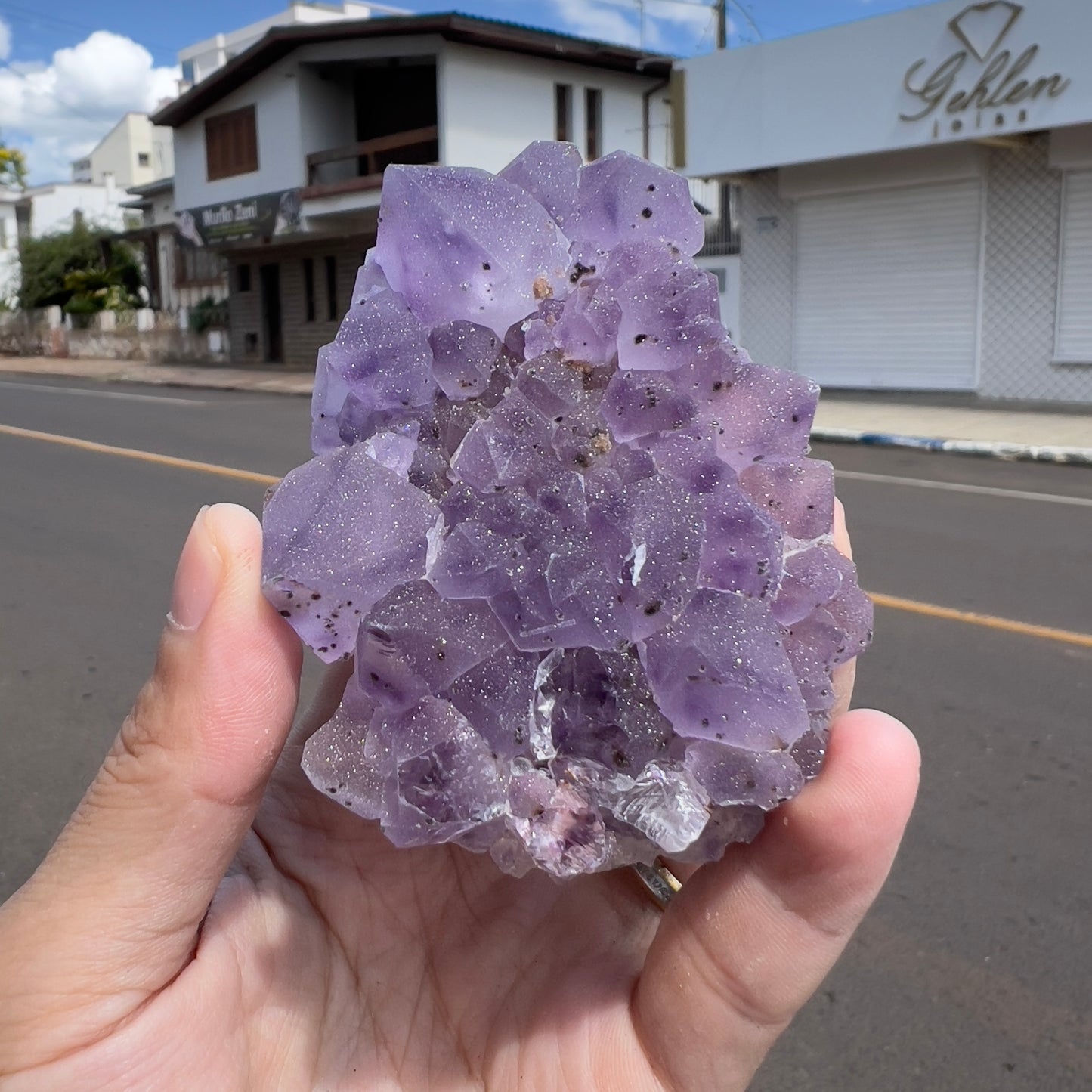 Set of 3 Sugar Amethyst Clusters  | Raw Brazilian Crystal Lot | Sparkly Purple Druzy Collection | Meditation Stone Kit | Wholesale
