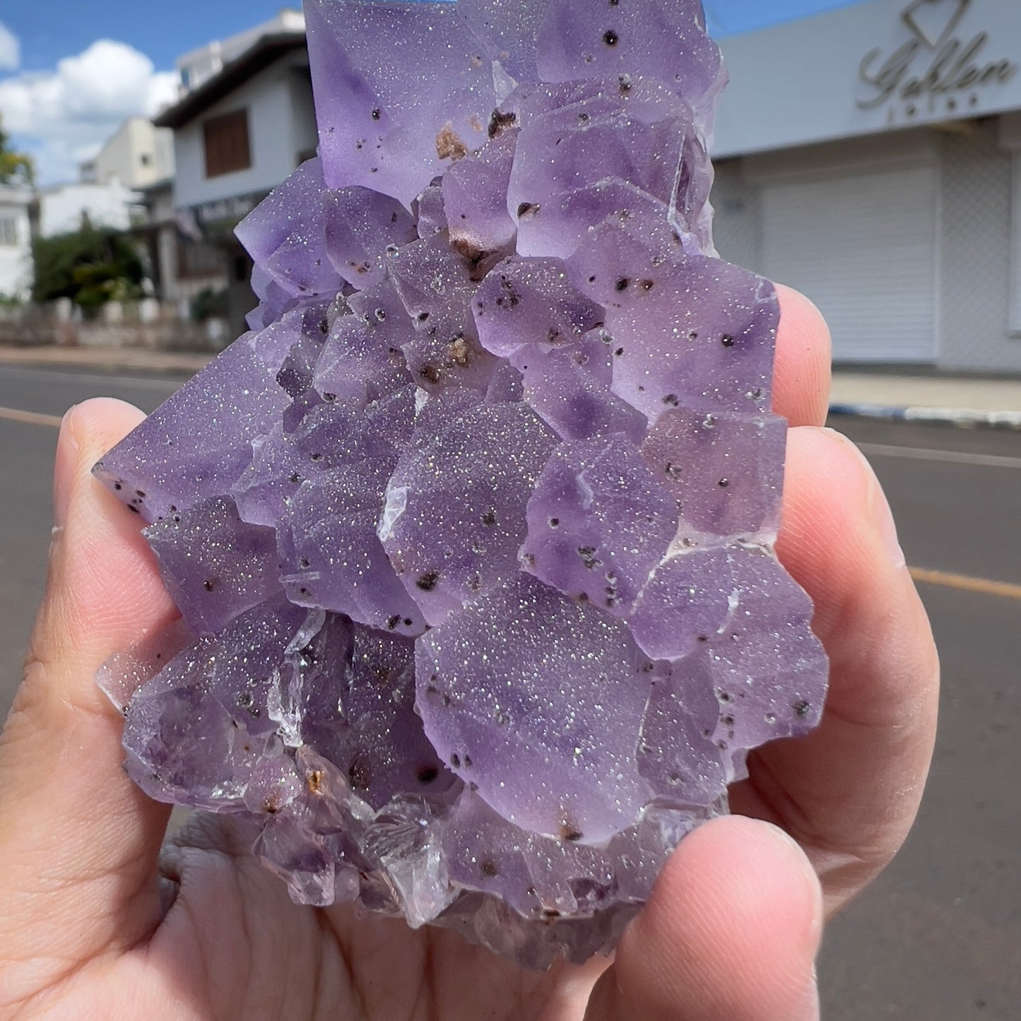 Set of 3 Sugar Amethyst Clusters  | Raw Brazilian Crystal Lot | Sparkly Purple Druzy Collection | Meditation Stone Kit | Wholesale