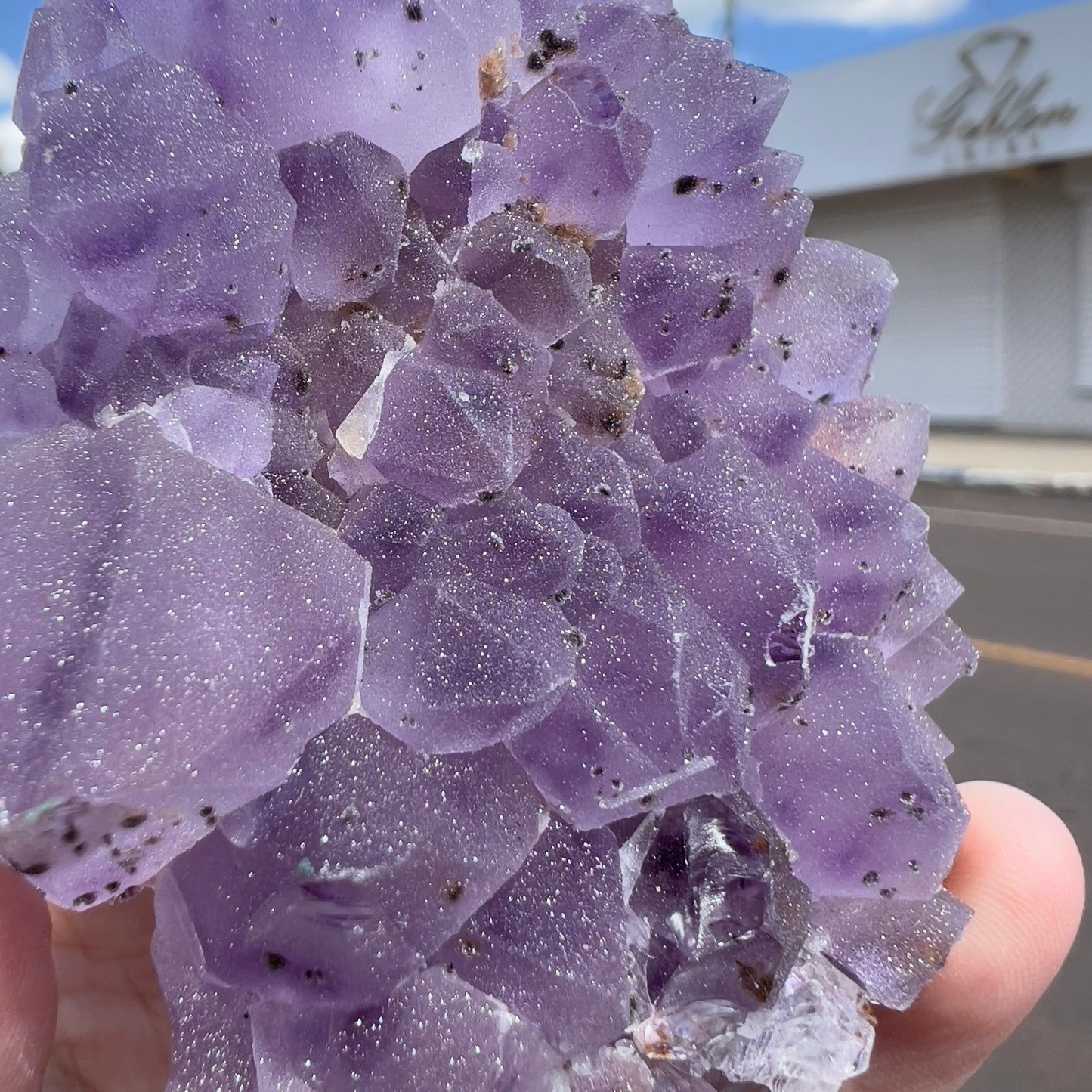 Set of 3 Sugar Amethyst Clusters  | Raw Brazilian Crystal Lot | Sparkly Purple Druzy Collection | Meditation Stone Kit | Wholesale