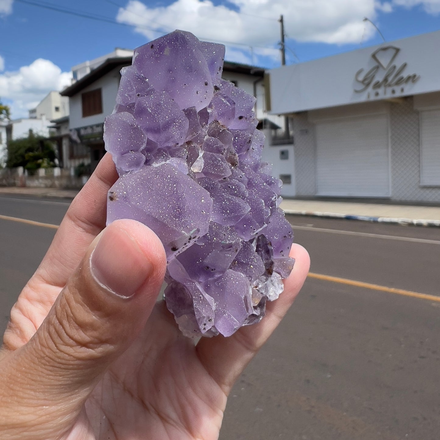 Set of 3 Sugar Amethyst Clusters  | Raw Brazilian Crystal Lot | Sparkly Purple Druzy Collection | Meditation Stone Kit | Wholesale