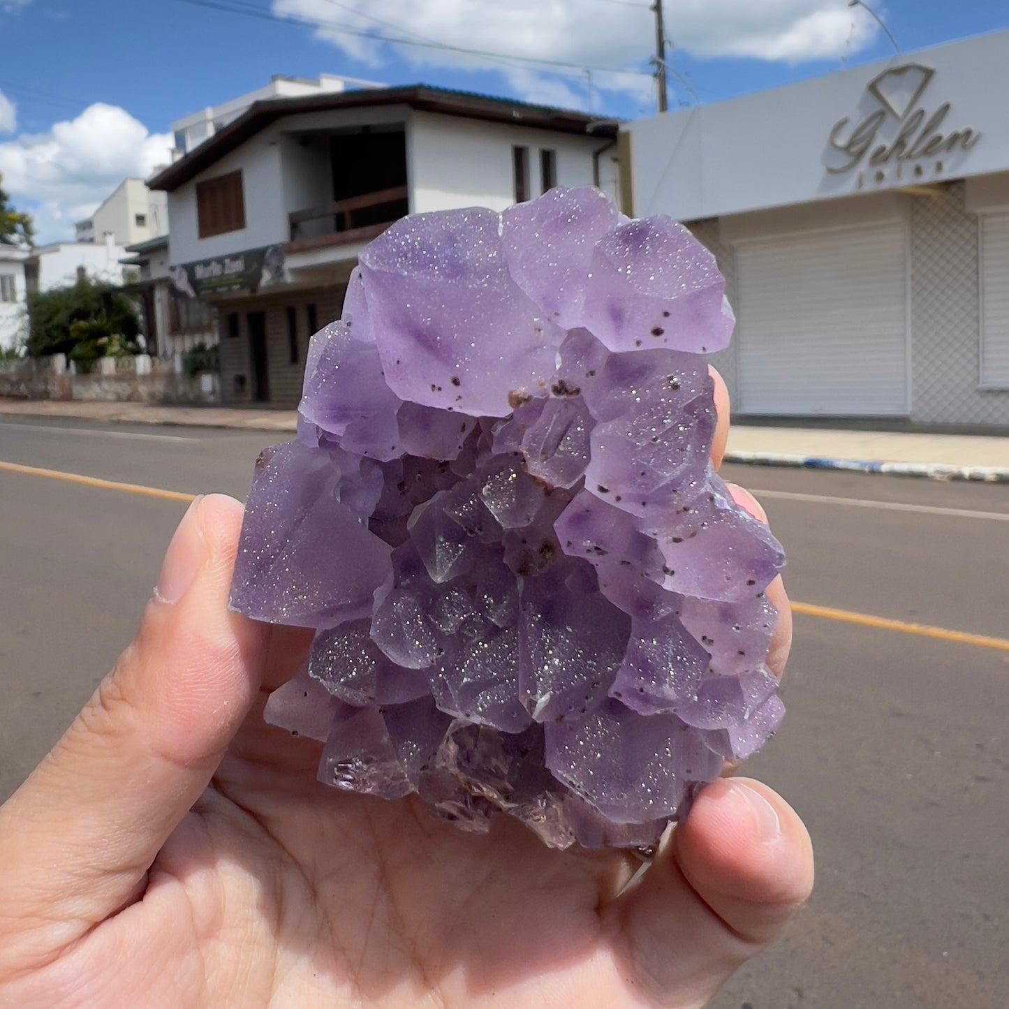 Set of 3 Sugar Amethyst Clusters  | Raw Brazilian Crystal Lot | Sparkly Purple Druzy Collection | Meditation Stone Kit | Wholesale