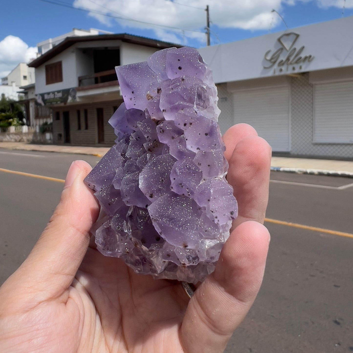 Set of 3 Sugar Amethyst Clusters  | Raw Brazilian Crystal Lot | Sparkly Purple Druzy Collection | Meditation Stone Kit | Wholesale