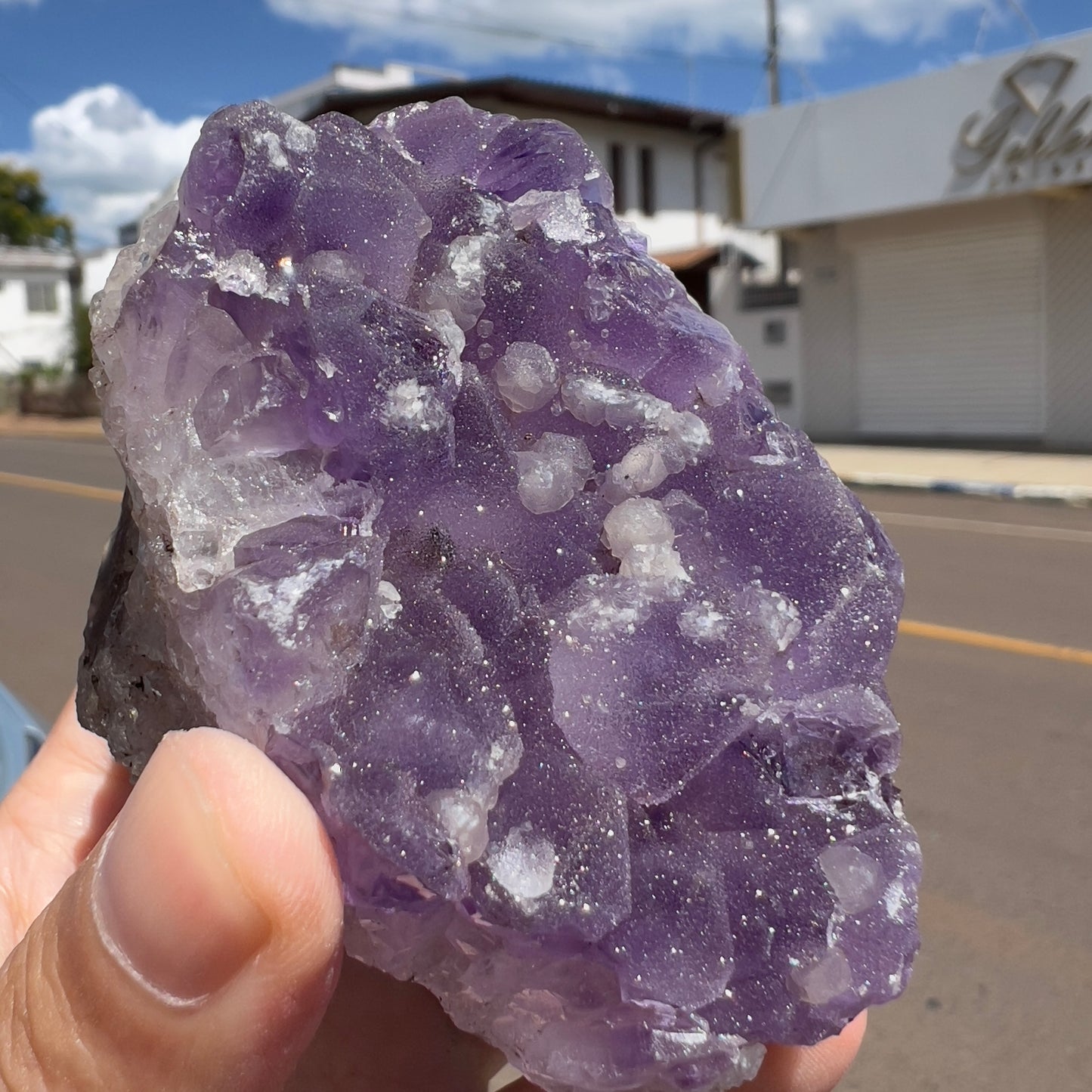 Set of 3 Sugar Amethyst Clusters  | Raw Brazilian Crystal Lot | Sparkly Purple Druzy Collection | Meditation Stone Kit | Wholesale