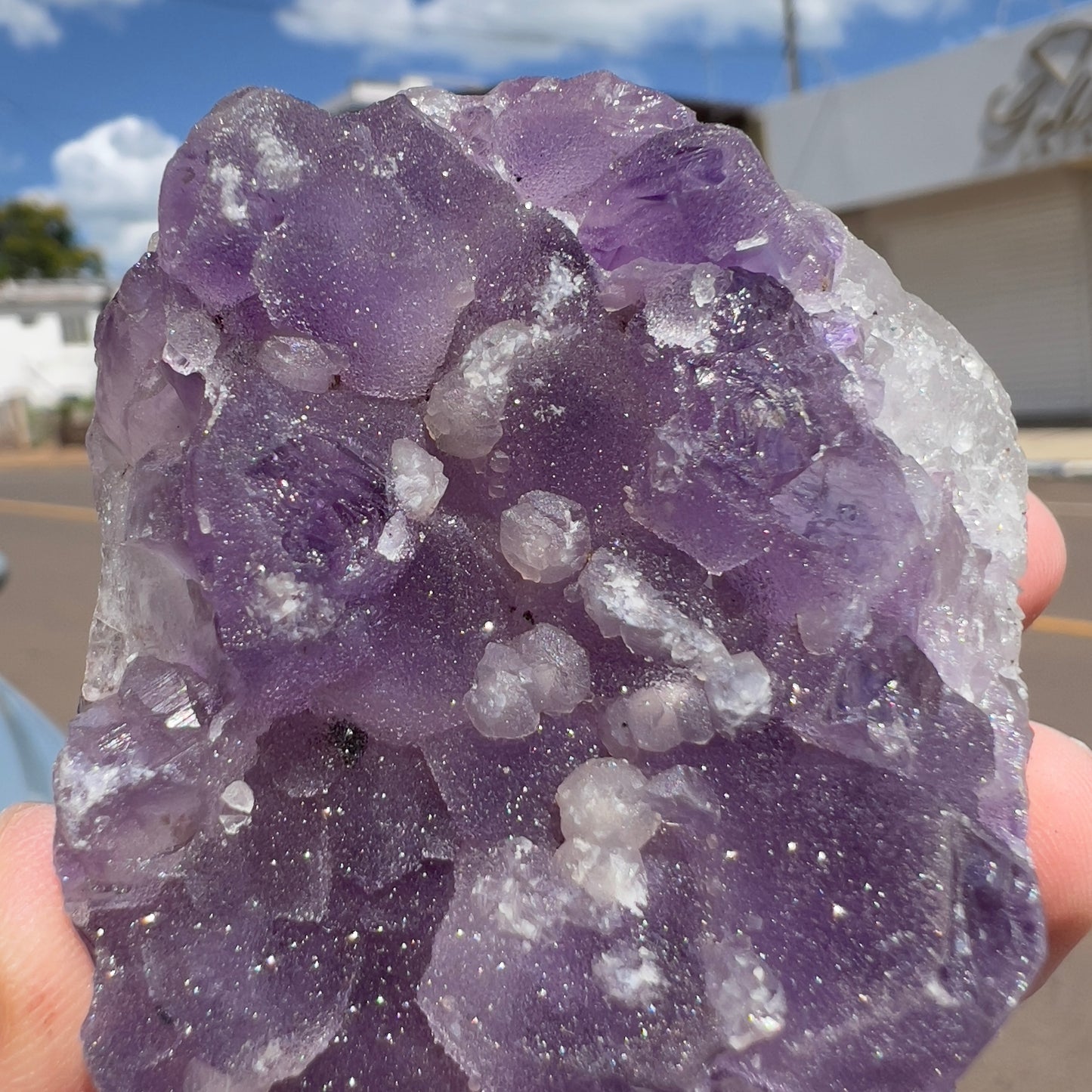 Set of 3 Sugar Amethyst Clusters  | Raw Brazilian Crystal Lot | Sparkly Purple Druzy Collection | Meditation Stone Kit | Wholesale