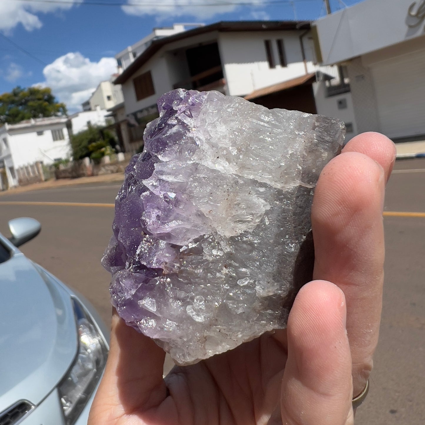Set of 3 Sugar Amethyst Clusters  | Raw Brazilian Crystal Lot | Sparkly Purple Druzy Collection | Meditation Stone Kit | Wholesale