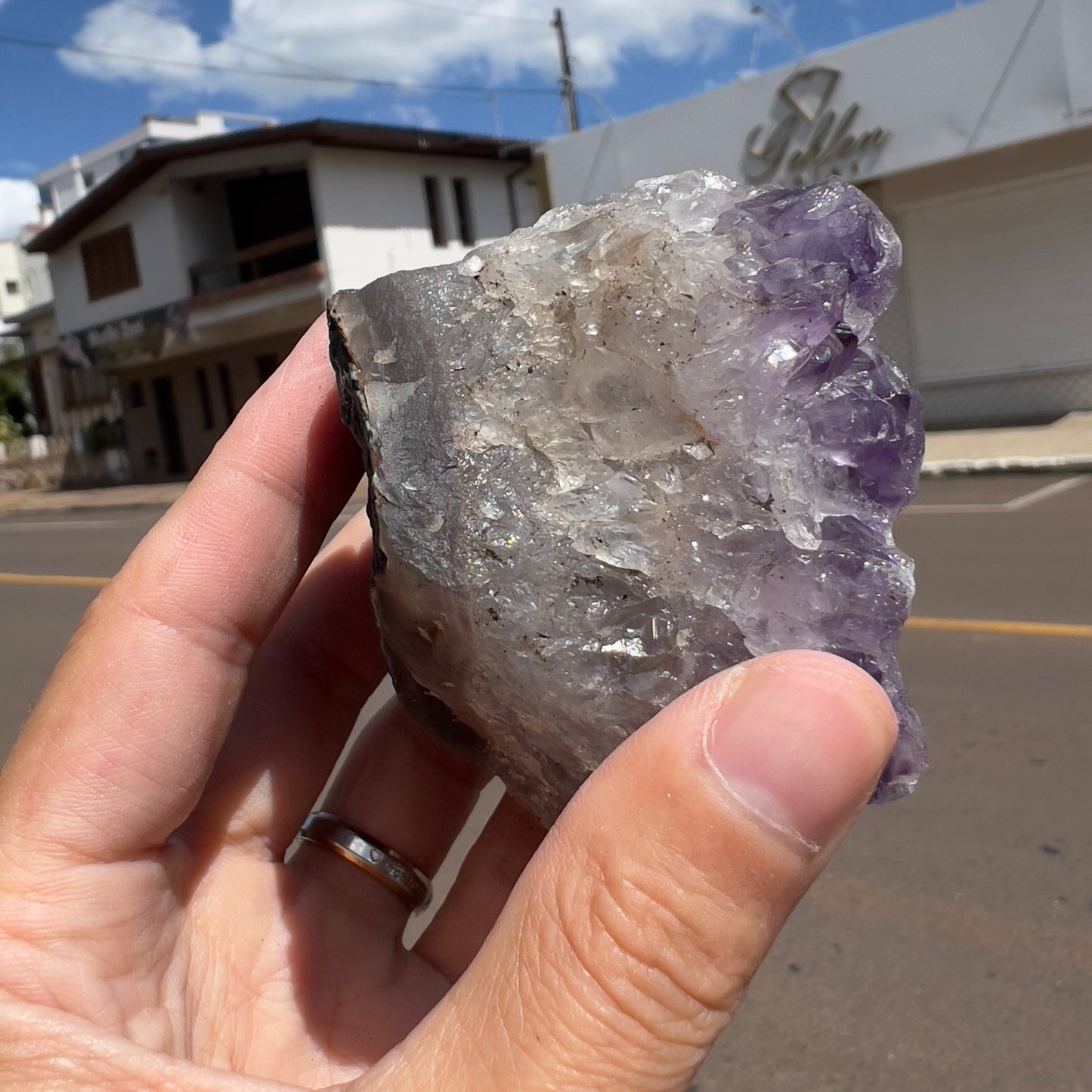 Set of 3 Sugar Amethyst Clusters  | Raw Brazilian Crystal Lot | Sparkly Purple Druzy Collection | Meditation Stone Kit | Wholesale
