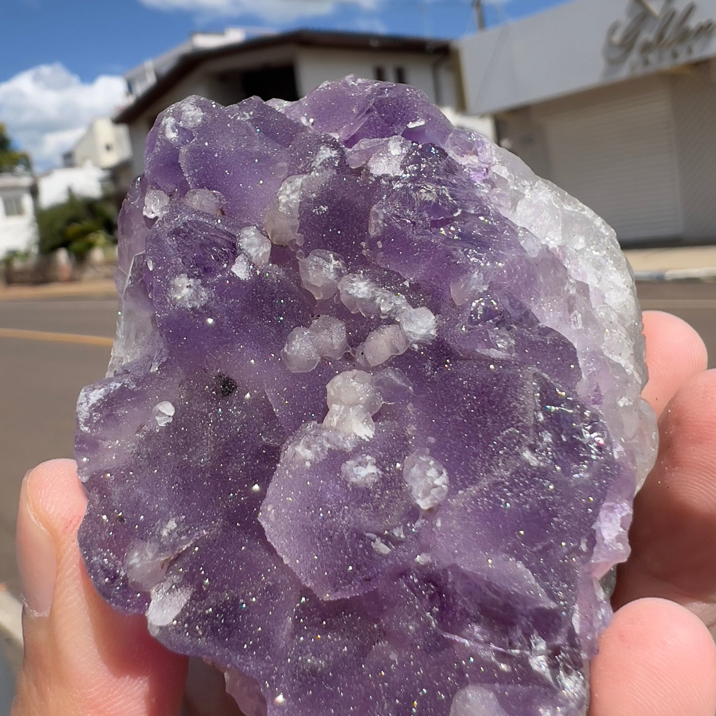 Set of 3 Sugar Amethyst Clusters  | Raw Brazilian Crystal Lot | Sparkly Purple Druzy Collection | Meditation Stone Kit | Wholesale