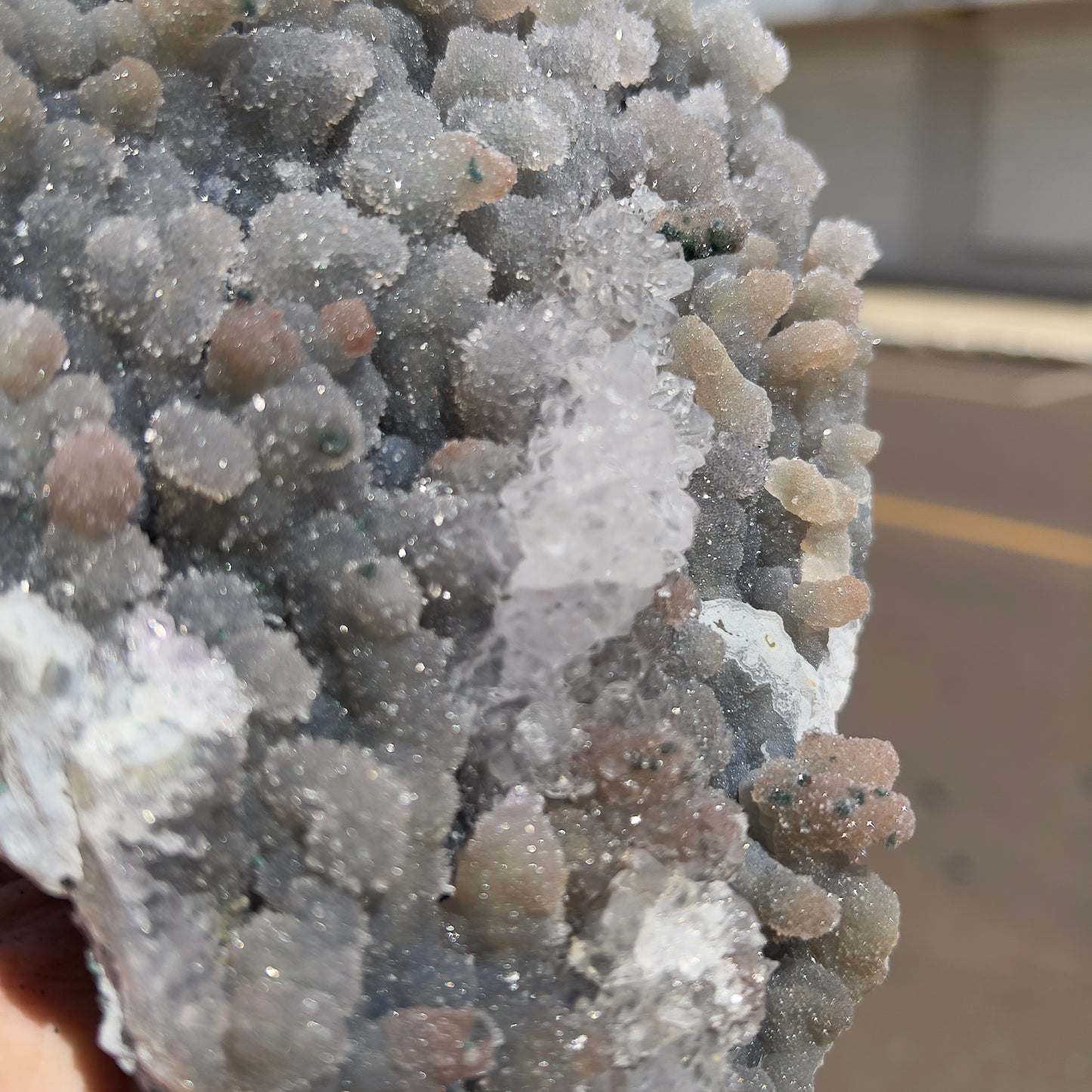 Large Amethyst Stalactite Plate (7.5") | Brazilian Botryoidal Crystal Slab | Gray Sugar Druzy Slice | Thin Galaxy Stone | 1.5lb Unique Decor