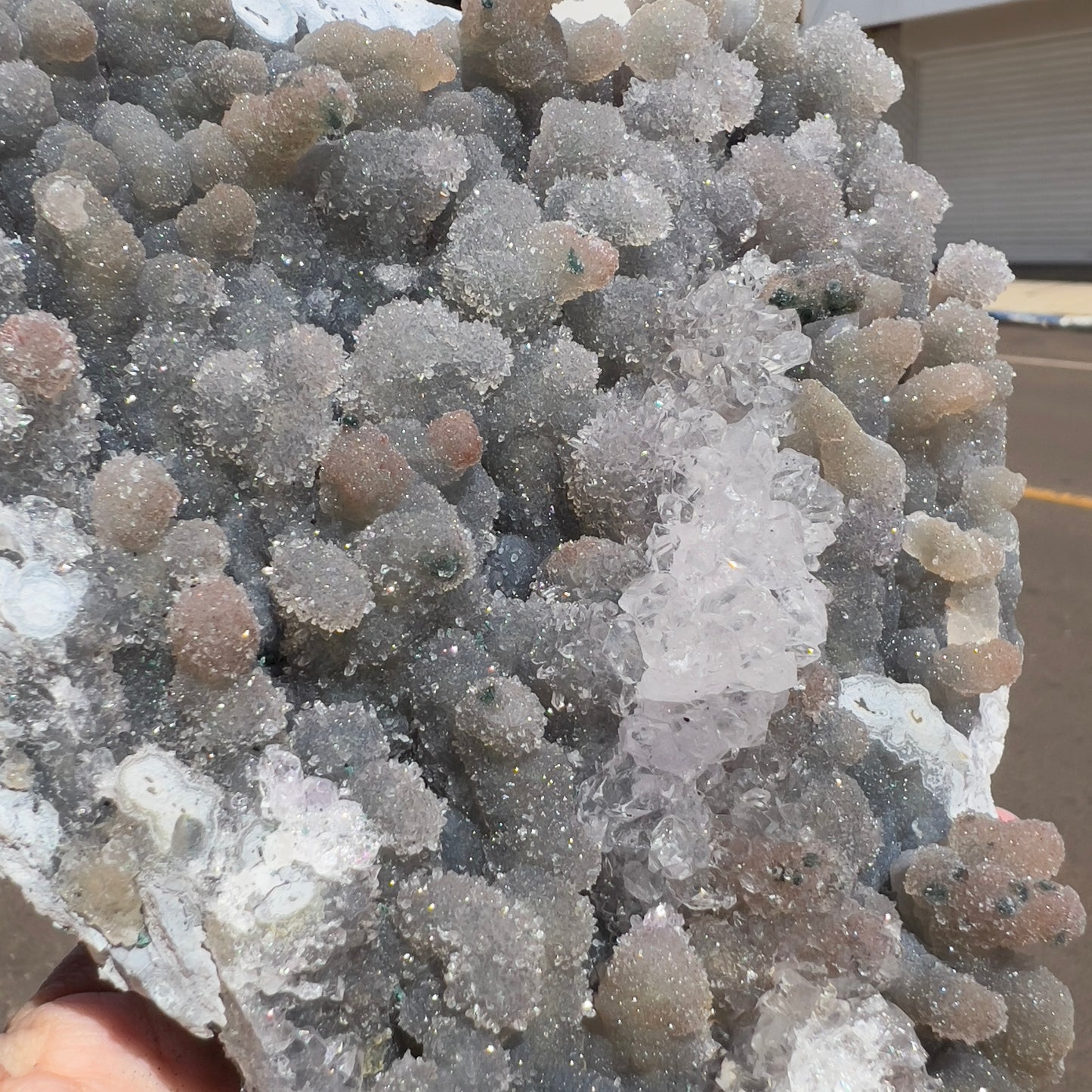 Large Amethyst Stalactite Plate (7.5") | Brazilian Botryoidal Crystal Slab | Gray Sugar Druzy Slice | Thin Galaxy Stone | 1.5lb Unique Decor