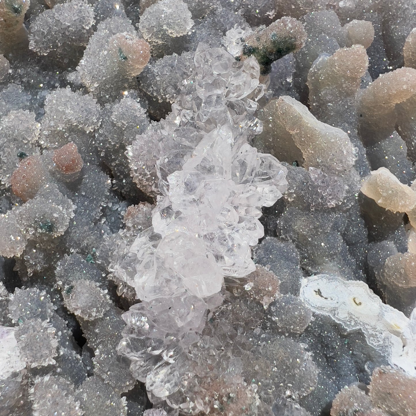 Large Amethyst Stalactite Plate (7.5") | Brazilian Botryoidal Crystal Slab | Gray Sugar Druzy Slice | Thin Galaxy Stone | 1.5lb Unique Decor