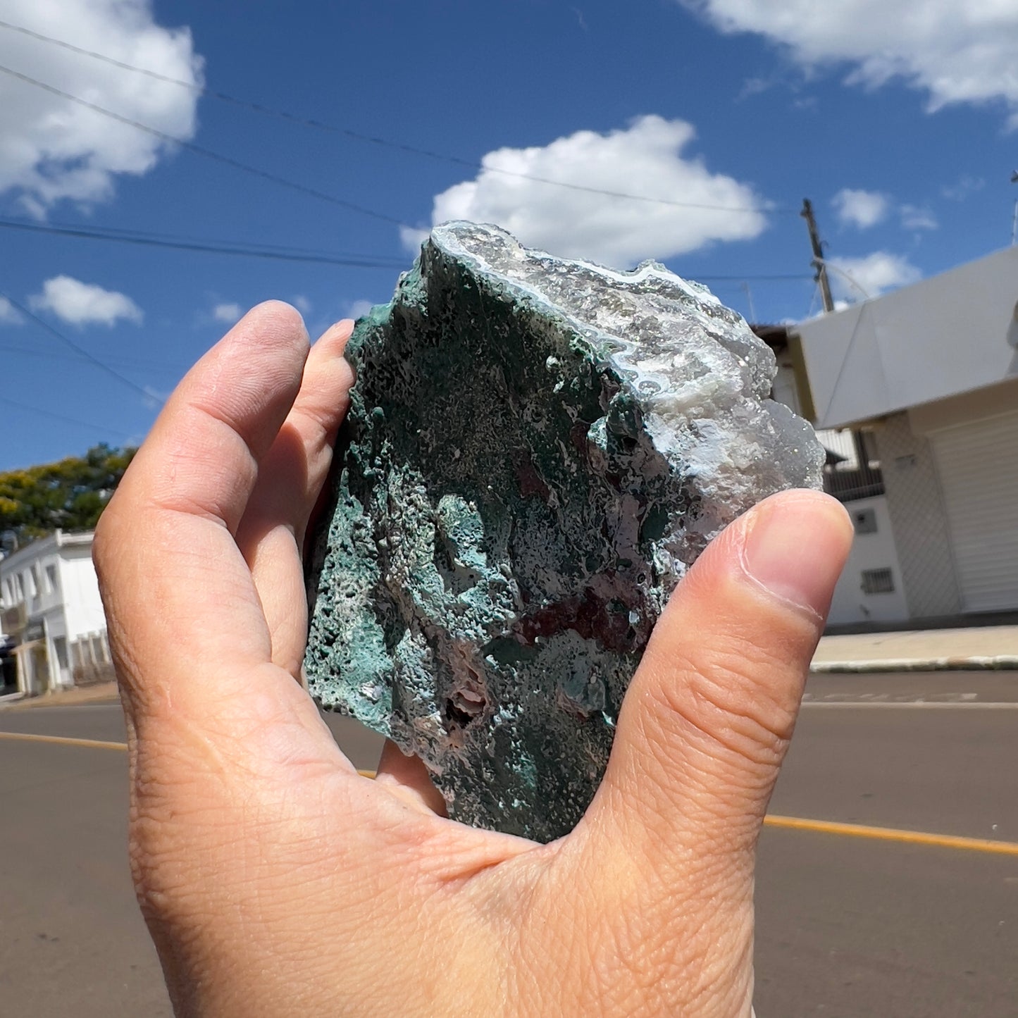 Rare Green Amethyst Stalactite Cluster (1lb) | Brazilian Prasiolite Specimen | Botryoidal Sugar Druzy | Calcite Flower Inclusions | 5.5"