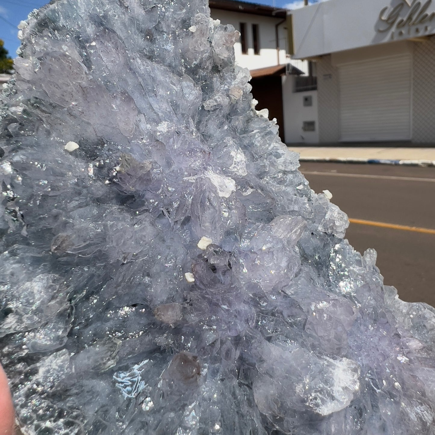 Large Amethyst Flower Slice (9") | Brazilian "Anomaly" Crystal Plate | Radiating Rosette Slab | Rare Thin Specimen | Fossil Look Decor