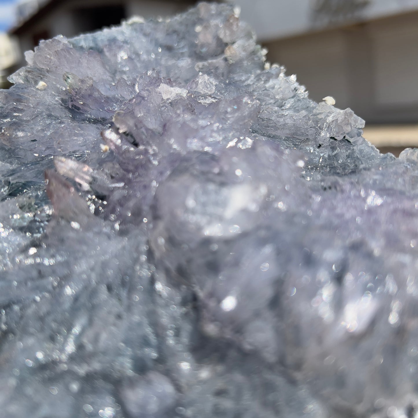 Large Amethyst Flower Slice (9") | Brazilian "Anomaly" Crystal Plate | Radiating Rosette Slab | Rare Thin Specimen | Fossil Look Decor