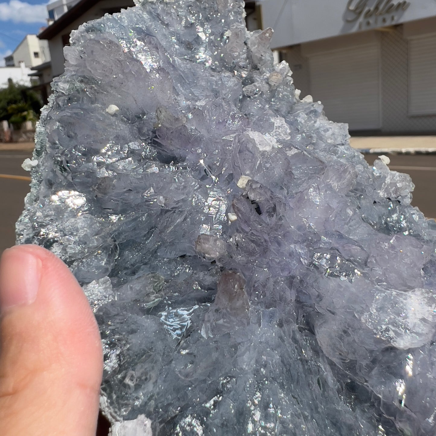 Large Amethyst Flower Slice (9") | Brazilian "Anomaly" Crystal Plate | Radiating Rosette Slab | Rare Thin Specimen | Fossil Look Decor