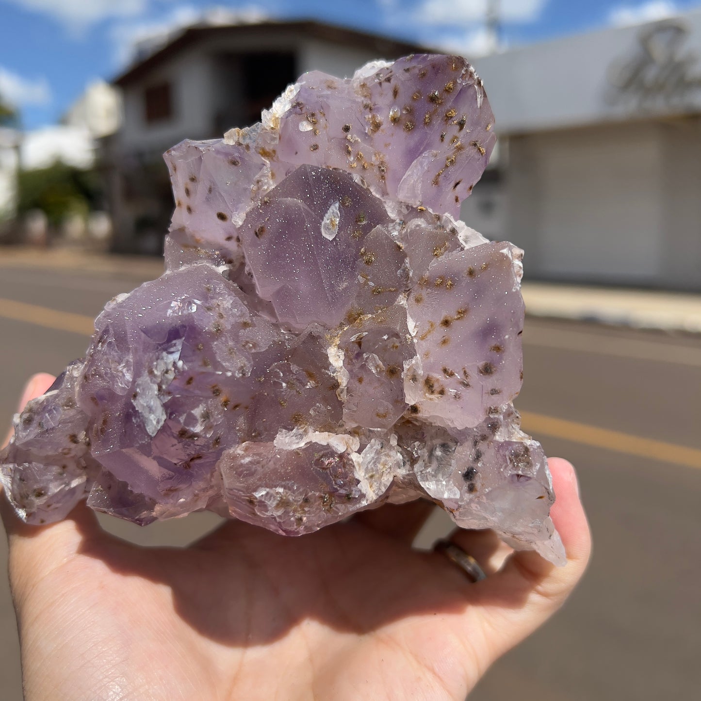 2.2lb Large Sugar Amethyst Flower Cluster | Brazilian Frosty Purple Crystal | Calcite Symbiosis | Rare Rosette Specimen | Statement Decor