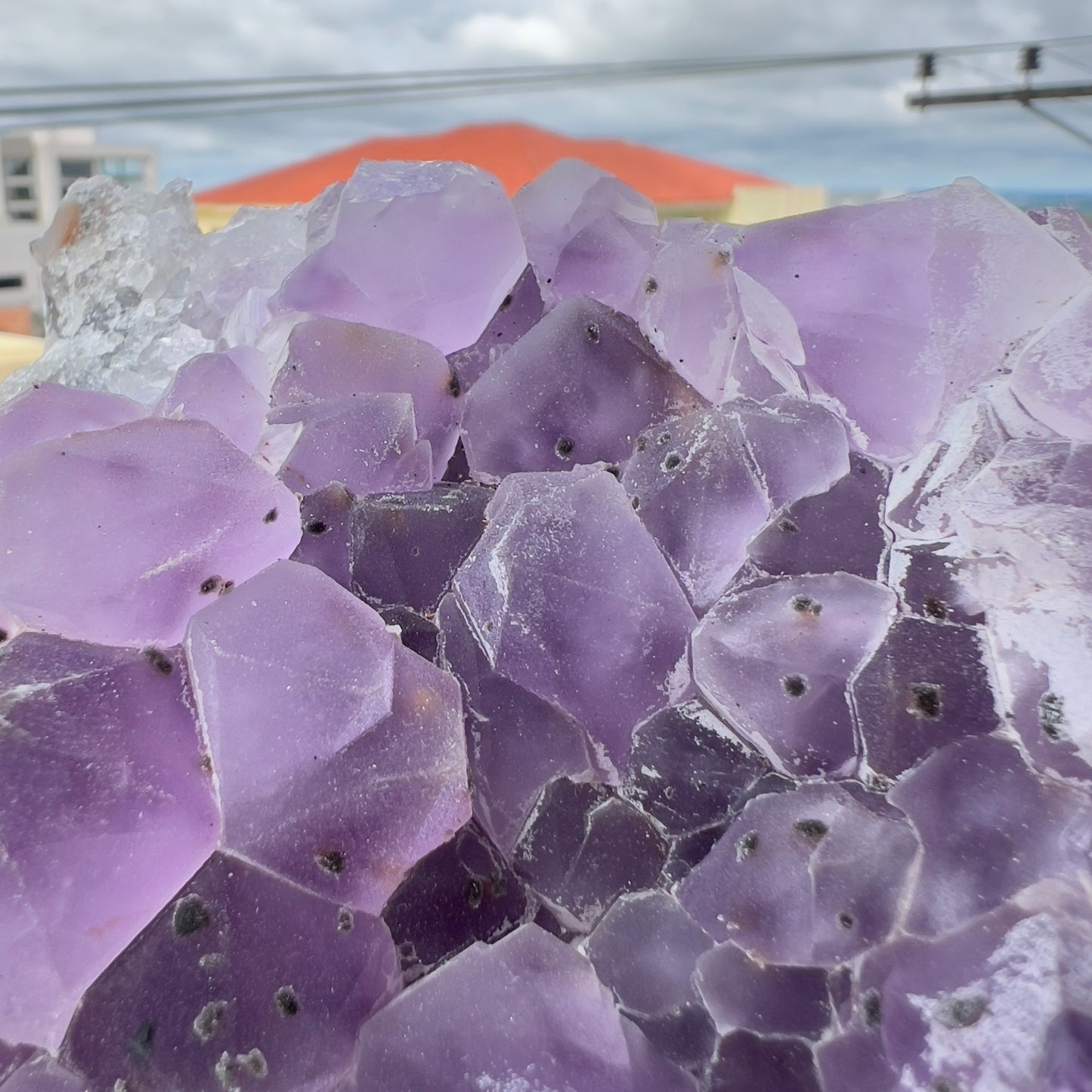 Raw Amethyst Cluster with Calcite, Sugar Amethyst Druzy Specimen, Purple Crystal Decor, Healing Stone, Exact Brazilian Crystal 2.79lb