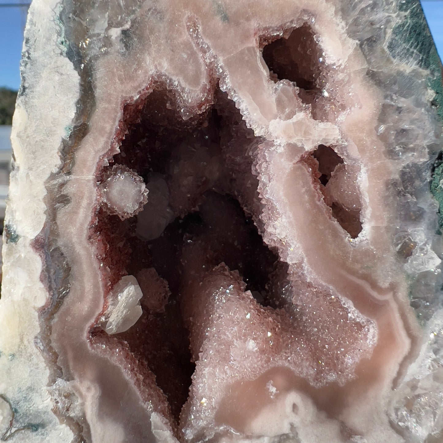 Rare Pink Amethyst Geode, Brazilian Crystal Cave, Raw Pink Druzy Specimen, Small Purple Healing Stone, Exact Decor 1.08lb