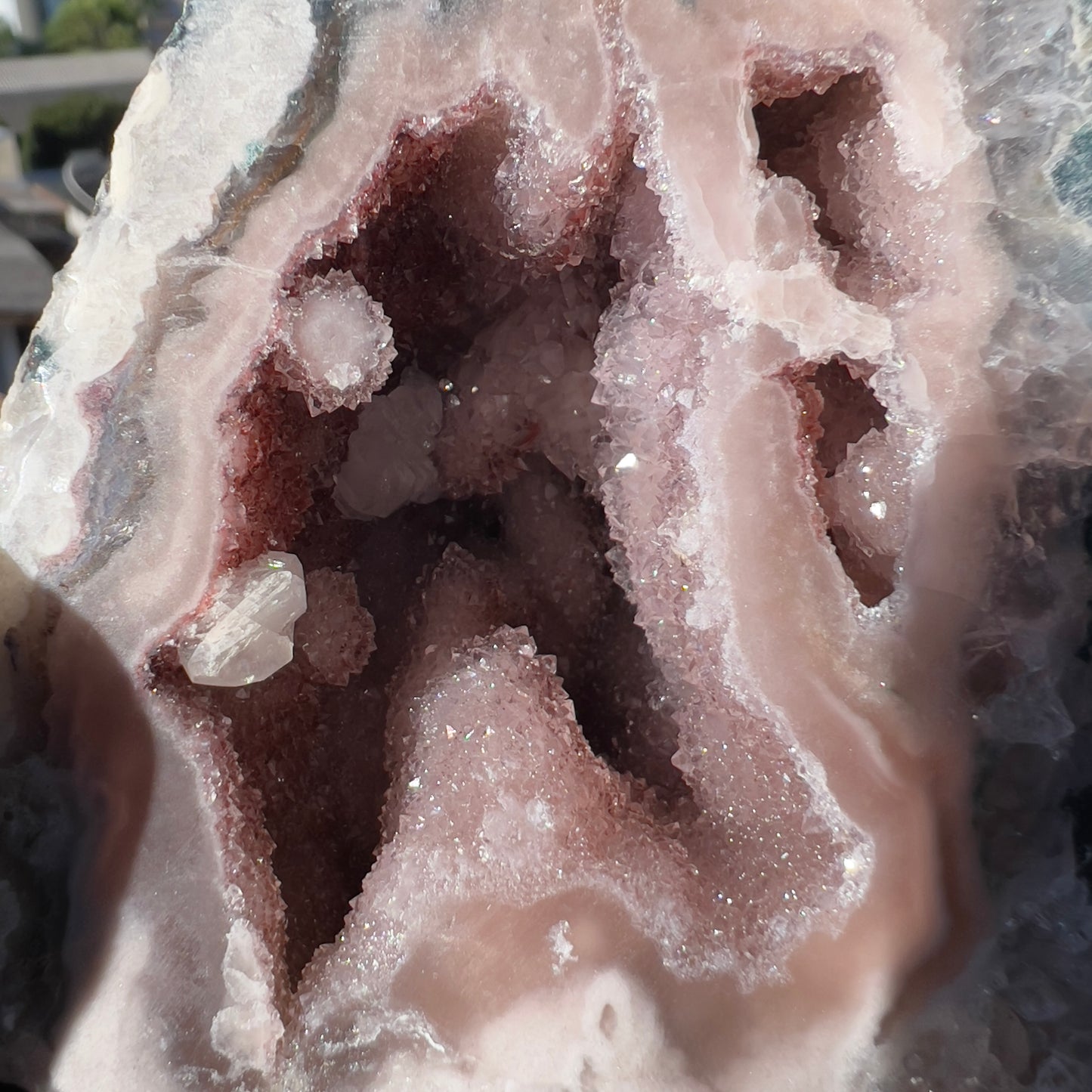 Rare Pink Amethyst Geode, Brazilian Crystal Cave, Raw Pink Druzy Specimen, Small Purple Healing Stone, Exact Decor 1.08lb