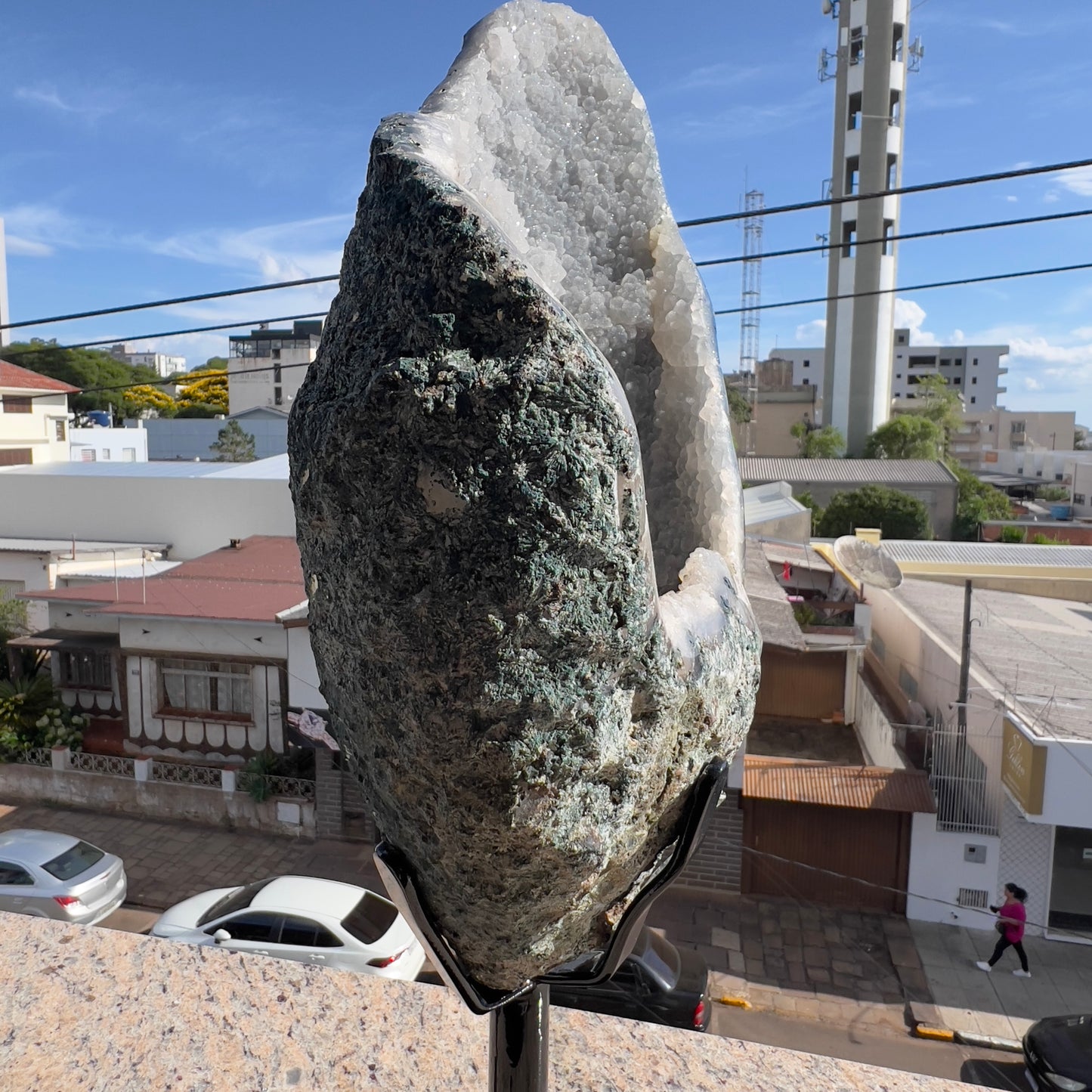 Brazilian Sugar Amethyst Druzy Geode | Natural Amethyst Crystal Display | Sparkling Sugar Druzy Amethyst Slab | One of a Kind