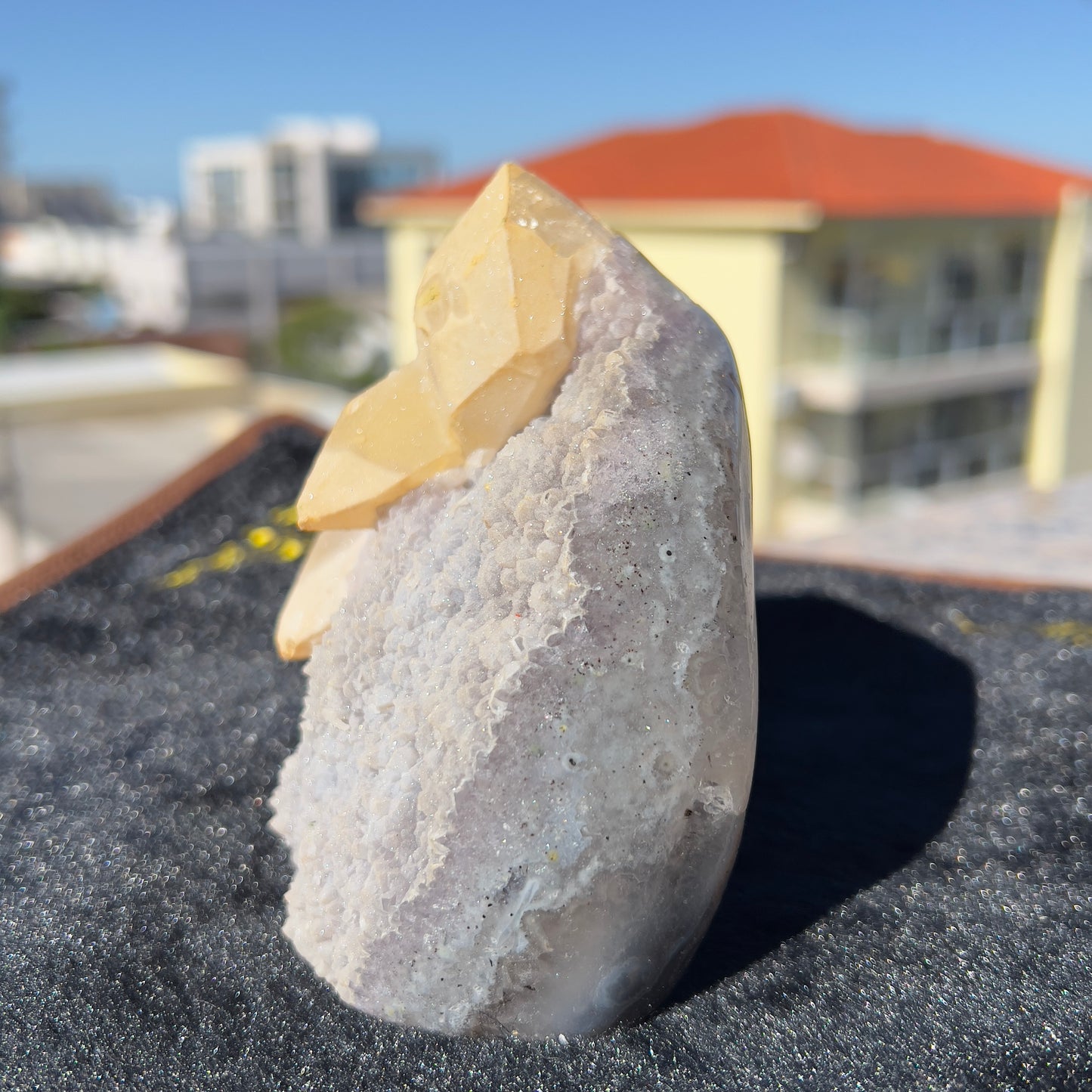Brazilian White Sugar Amethyst with Calcite | Natural Gummy Amethyst Specimen | Sugar Druzy Crystal | One of a Kind