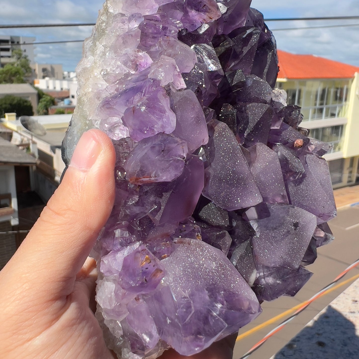 Raw Extra Dark Amethyst Cluster, Super Sparkly Sugar Amethyst Druzy Specimen, Deep Purple Crystal Decor, Exact Brazilian Crystal 2.35lb