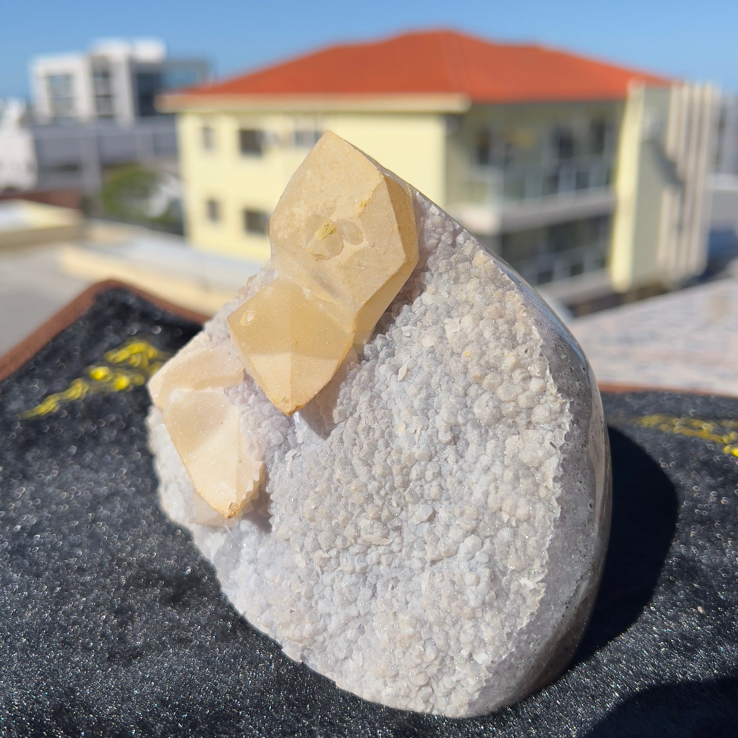 Brazilian White Sugar Amethyst with Calcite | Natural Gummy Amethyst Specimen | Sugar Druzy Crystal | One of a Kind