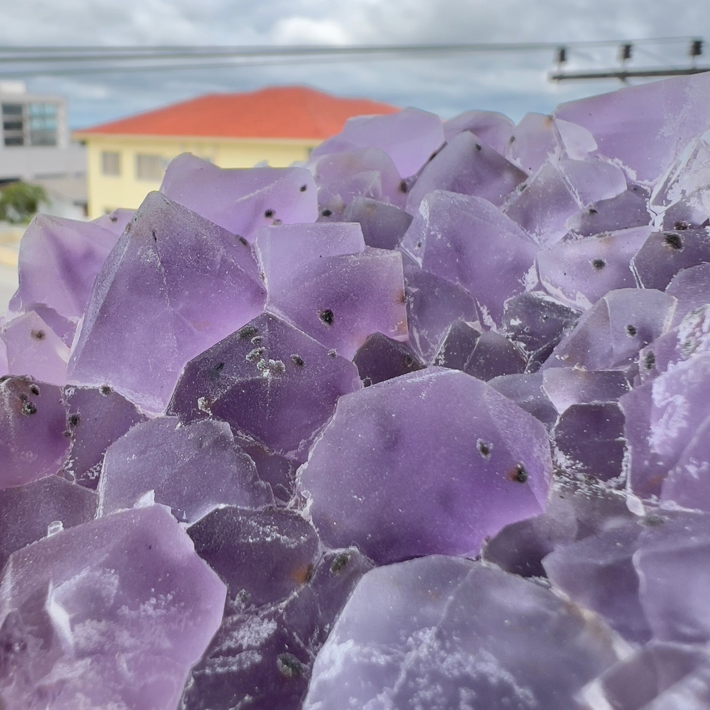 Raw Amethyst Cluster with Calcite, Sugar Amethyst Druzy Specimen, Purple Crystal Decor, Healing Stone, Exact Brazilian Crystal 2.79lb