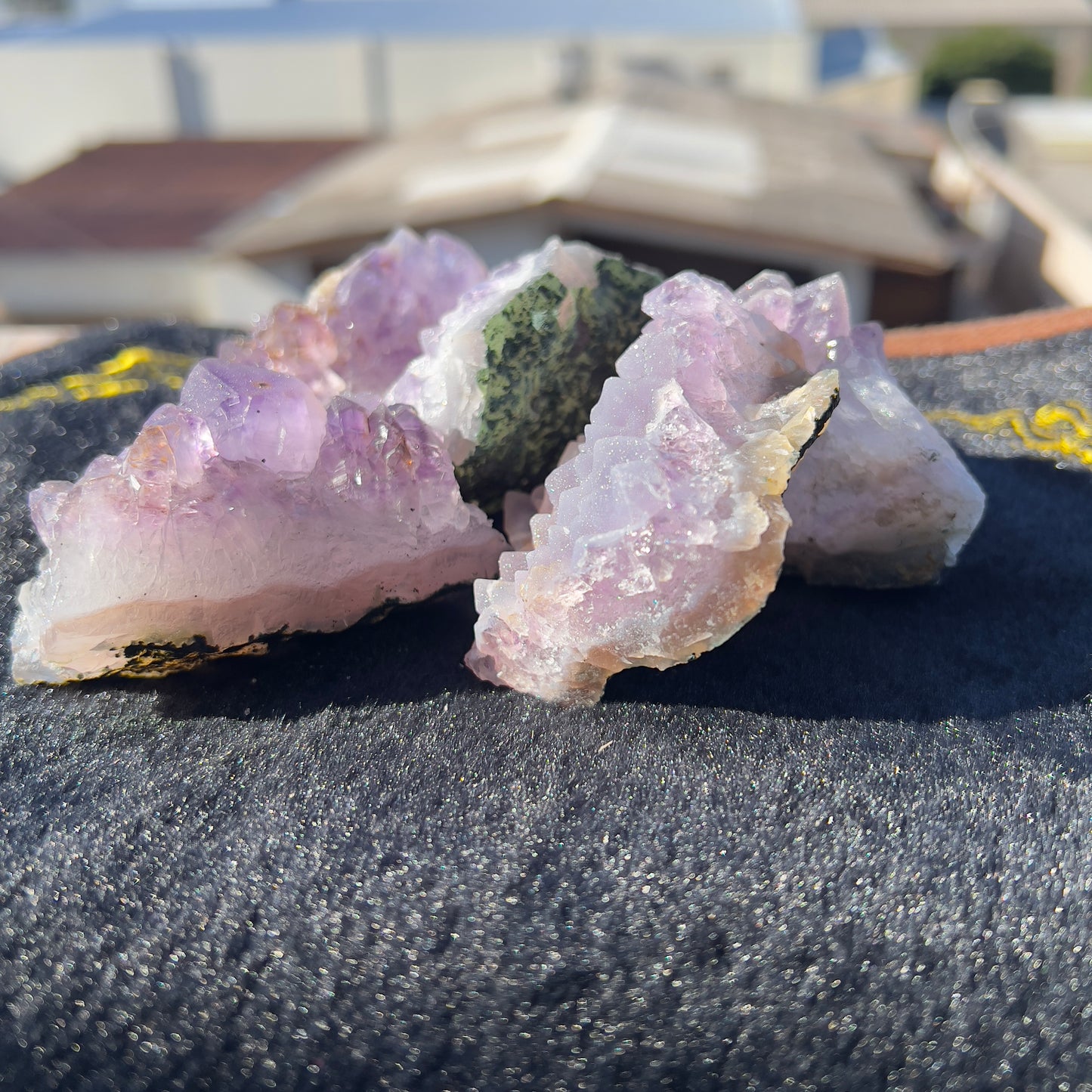 Set of 5 Raw Sugar Amethyst Crystals, Purple Druzy Specimen Lot, Brazilian Healing Stone Bulk, Exact Mineral Collection 1.28lb