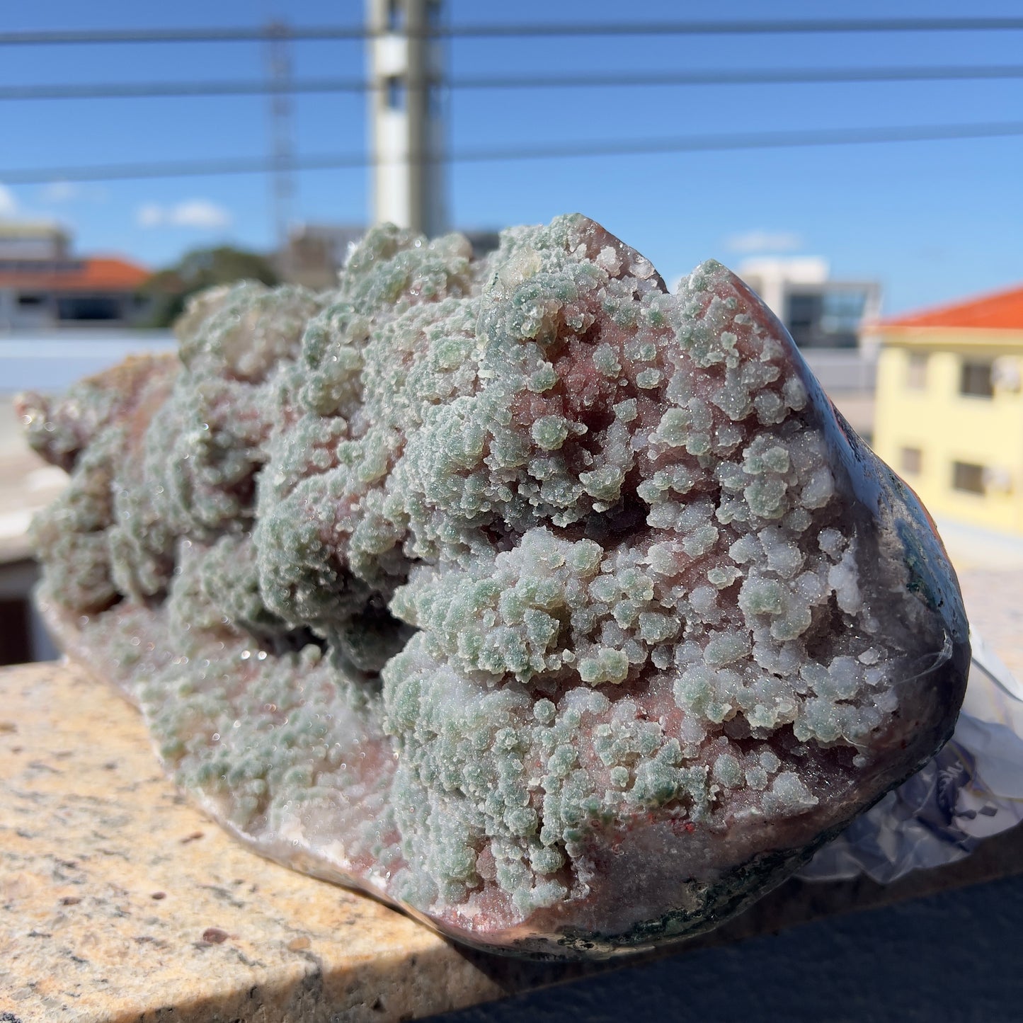 Rare Brazilian Red & Green Sugar Amethyst with Agate | Natural Gummy Crystal Specimen | Large One of a Kind Collector Piece