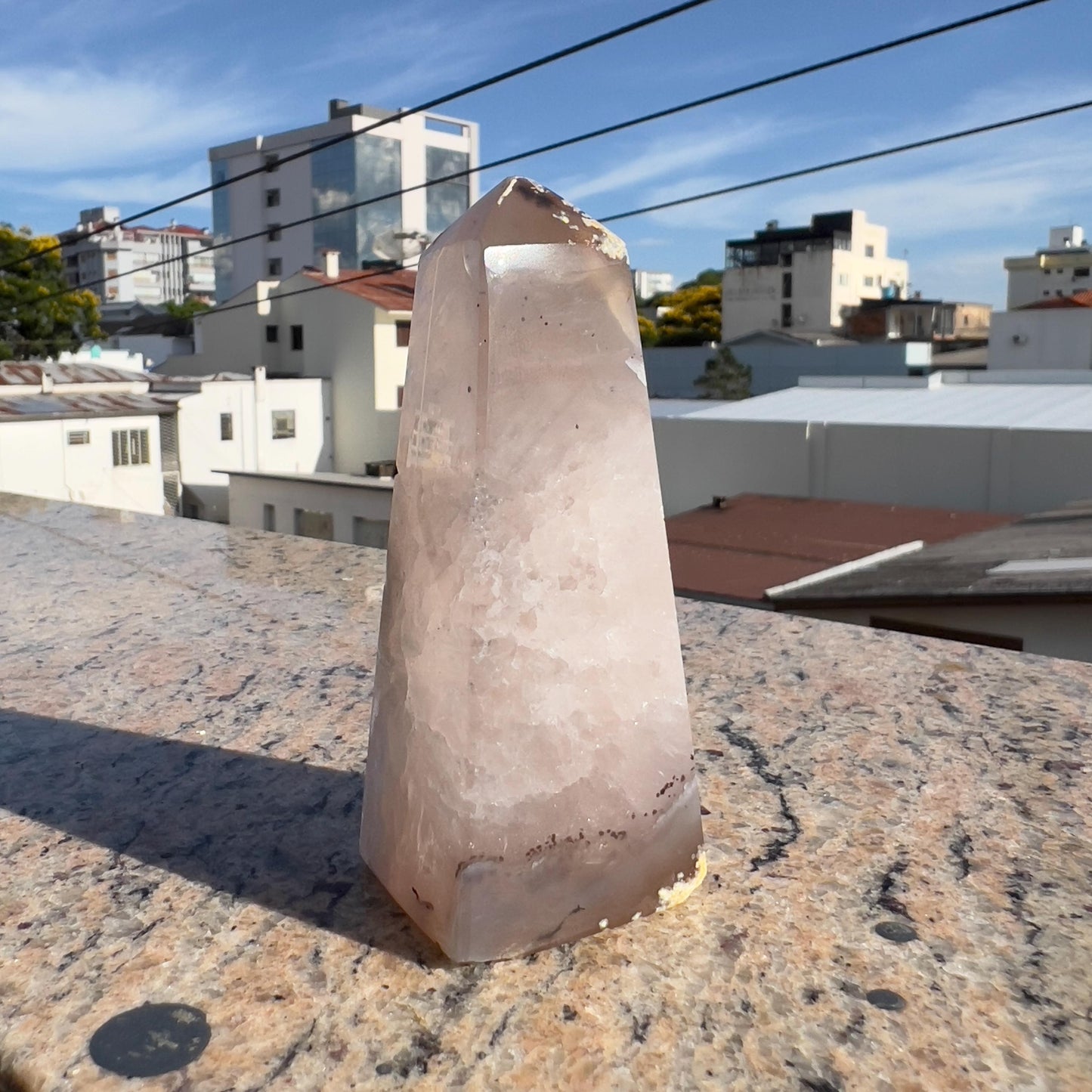 Brazilian Sugar Agate Tower | Natural Sugar Agate Crystal Point | Polished Agate Obelisk | One of a Kind