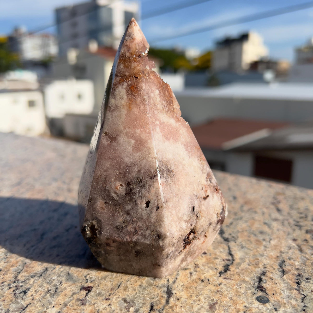 Natural Pink Amethyst Druzy Tower | Polished Pink Amethyst Geode Column | One of a Kind Crystal Decor - view 3