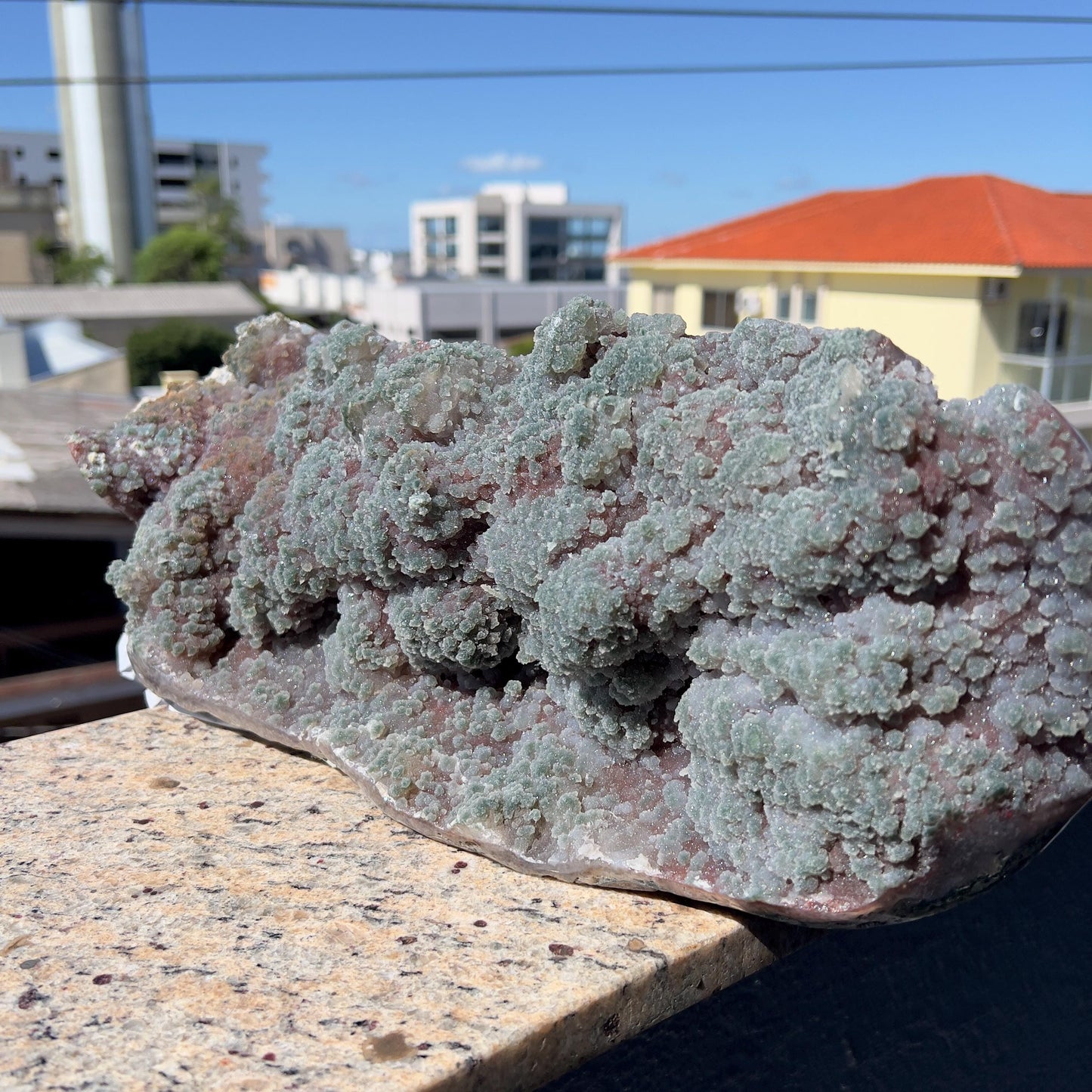 Rare Brazilian Red & Green Sugar Amethyst with Agate | Natural Gummy Crystal Specimen | Large One of a Kind Collector Piece