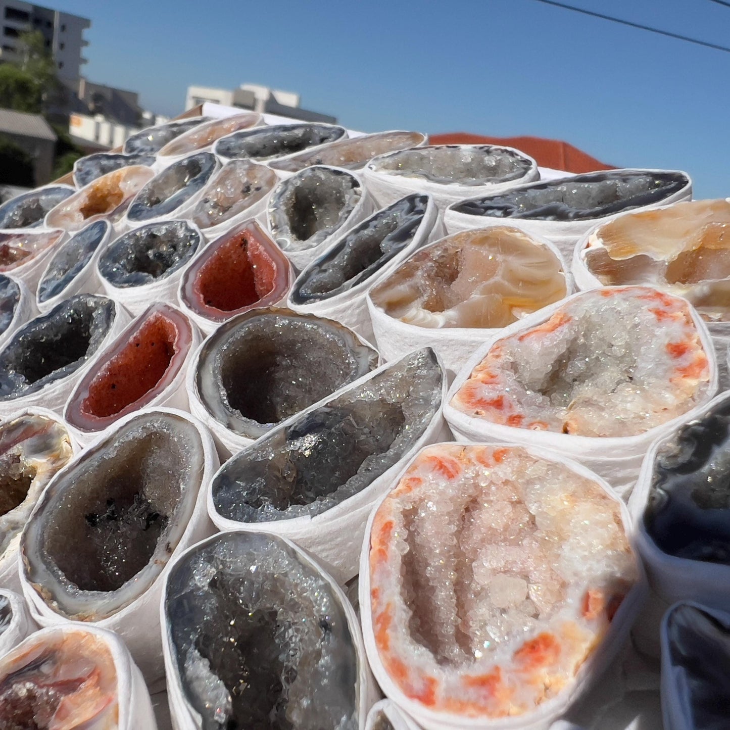 2.1lb Brazilian Agate Geode Box Set  | Bulk Natural Crystal Collection | Healing Druzy Stones | Meditation Decor Gift | Raw Mineral Specimen - view 6