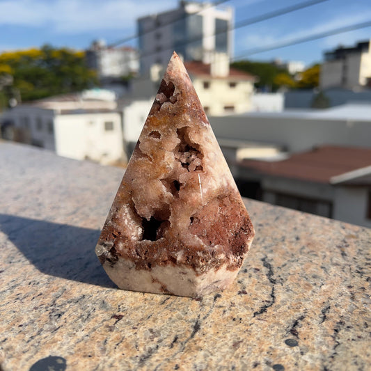 Natural Pink Amethyst Druzy Tower | Polished Pink Amethyst Geode Column | One of a Kind Crystal Decor