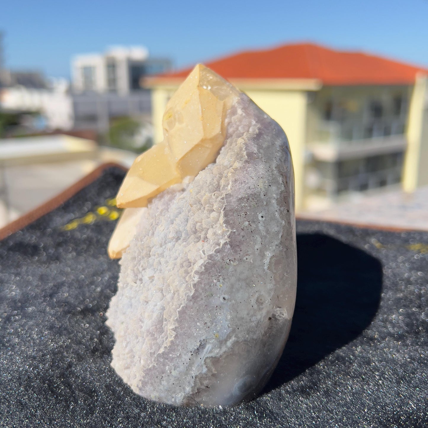 Brazilian White Sugar Amethyst with Calcite | Natural Gummy Amethyst Specimen | Sugar Druzy Crystal | One of a Kind