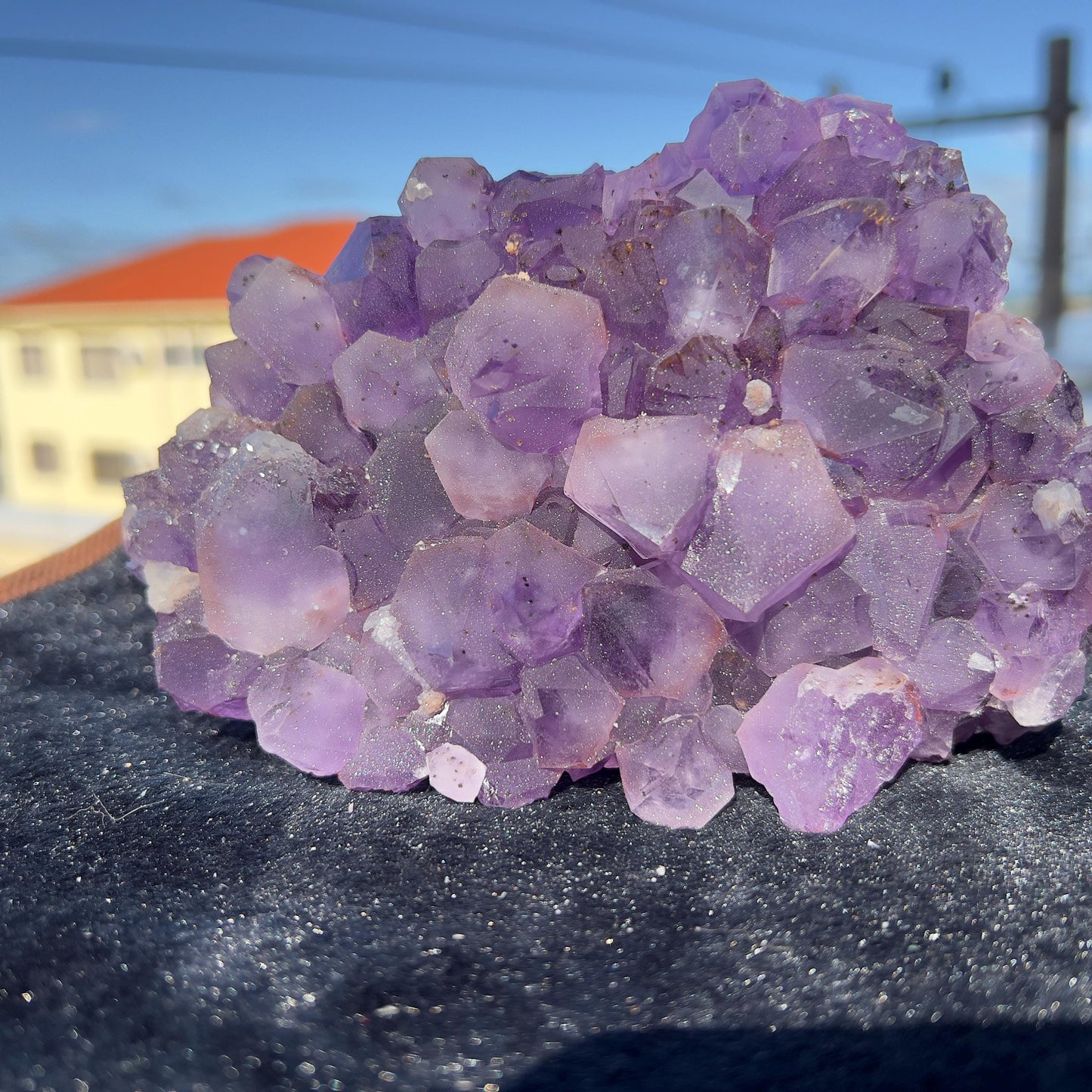 Raw Deep Purple Amethyst Cluster, Sugar Amethyst Druzy Specimen, Large Dark Crystal Decor, Healing Stone, Exact Brazilian Crystal 2.95lb - view 2