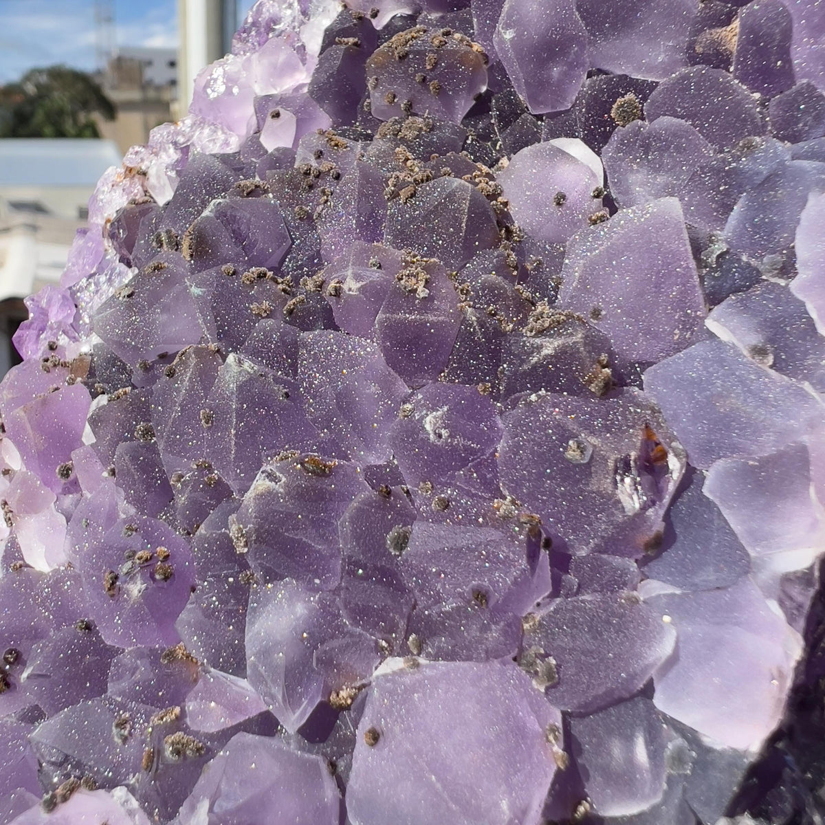 Raw Amethyst Cluster with Calcite, Sugar Amethyst Druzy Specimen, Large Purple Crystal Decor, Healing Stone, Exact Brazilian Crystal 1.95lb - view 3