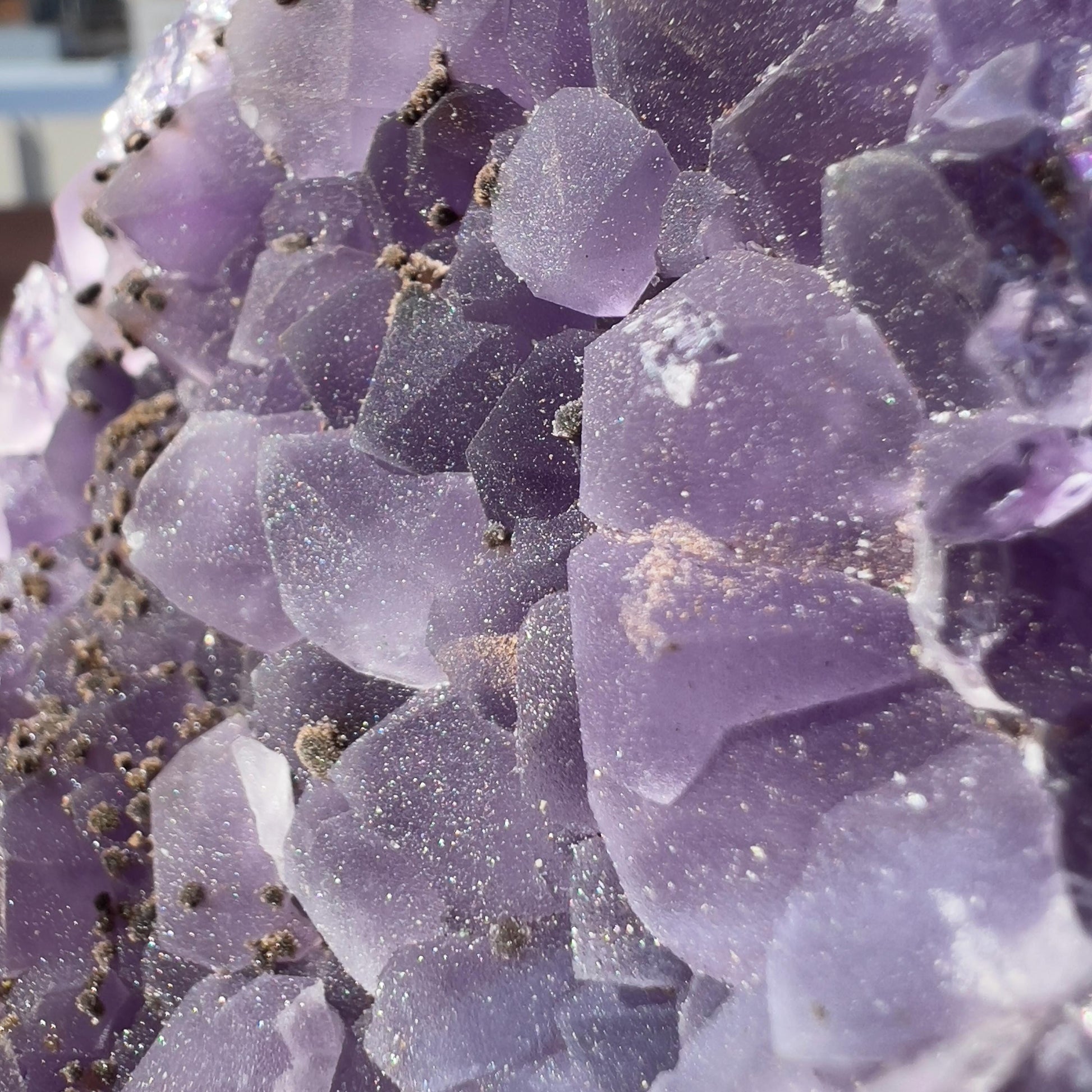 Raw Amethyst Cluster with Calcite, Sugar Amethyst Druzy Specimen, Large Purple Crystal Decor, Healing Stone, Exact Brazilian Crystal 1.95lb - view 6