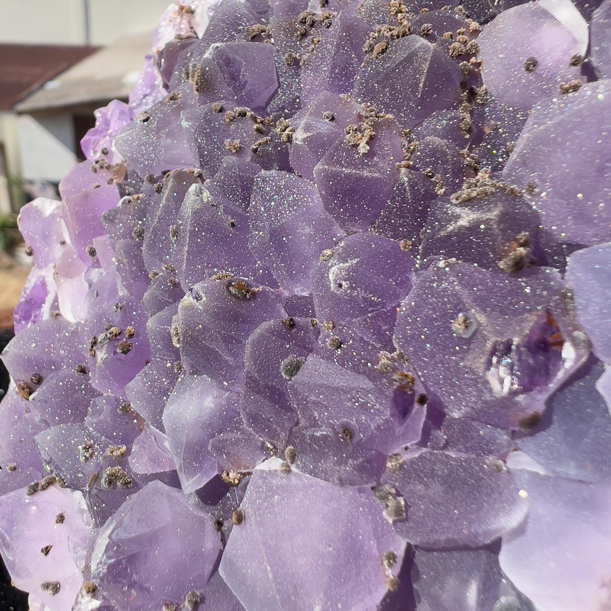Raw Amethyst Cluster with Calcite, Sugar Amethyst Druzy Specimen, Large Purple Crystal Decor, Healing Stone, Exact Brazilian Crystal 1.95lb - view 7