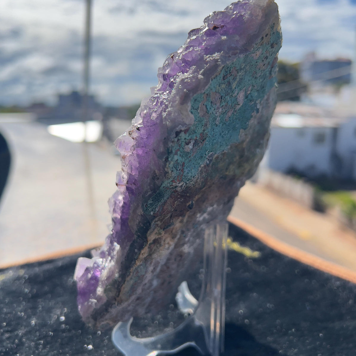 Raw Amethyst Cluster with Calcite, Sugar Amethyst Druzy Specimen, Large Purple Crystal Decor, Healing Stone, Exact Brazilian Crystal 1.95lb - view 9