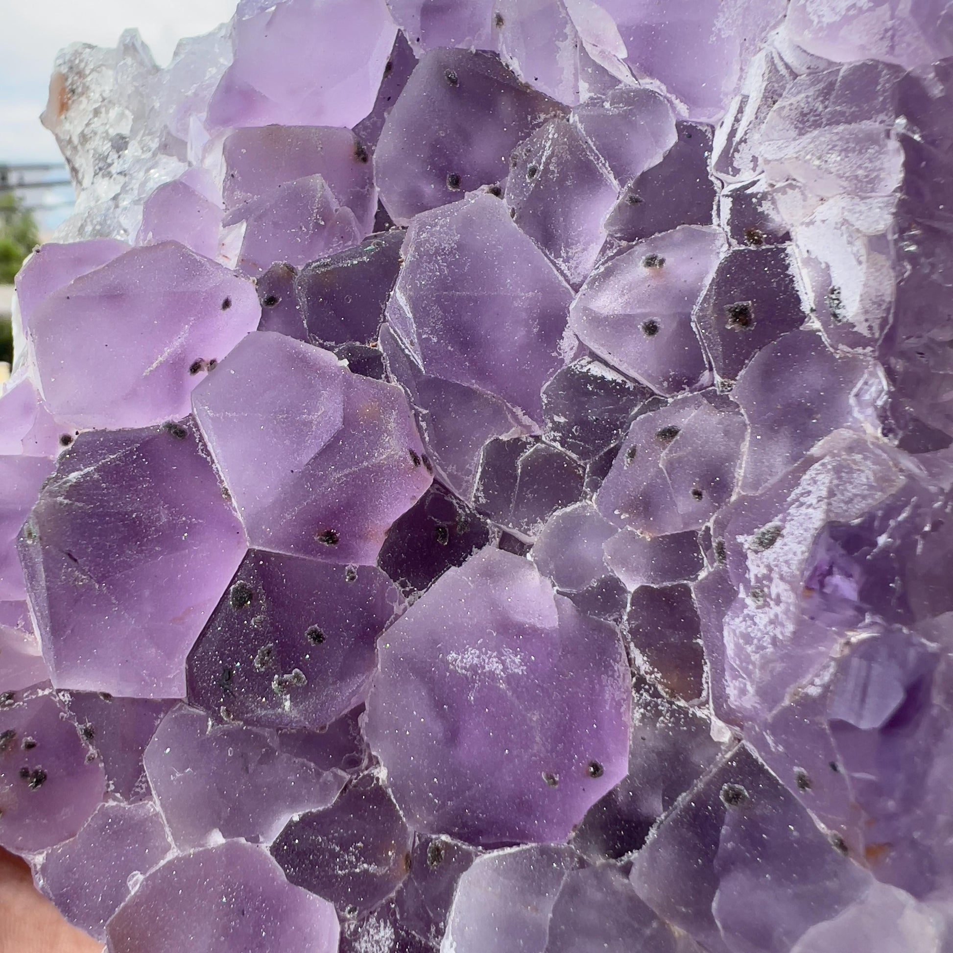 Raw Amethyst Cluster with Calcite, Sugar Amethyst Druzy Specimen, Purple Crystal Decor, Healing Stone, Exact Brazilian Crystal 2.79lb - view 6