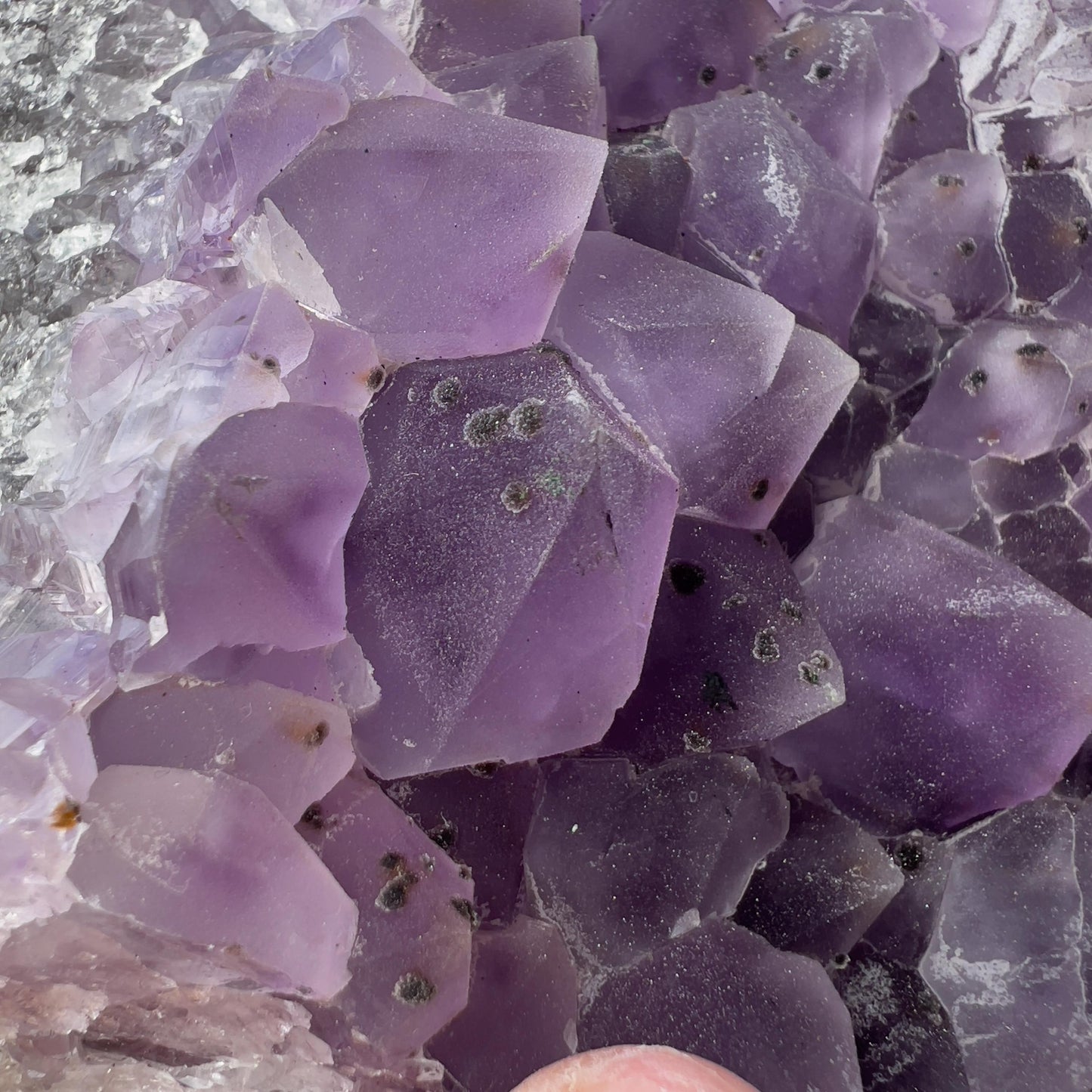 Raw Amethyst Cluster with Calcite, Sugar Amethyst Druzy Specimen, Purple Crystal Decor, Healing Stone, Exact Brazilian Crystal 2.79lb